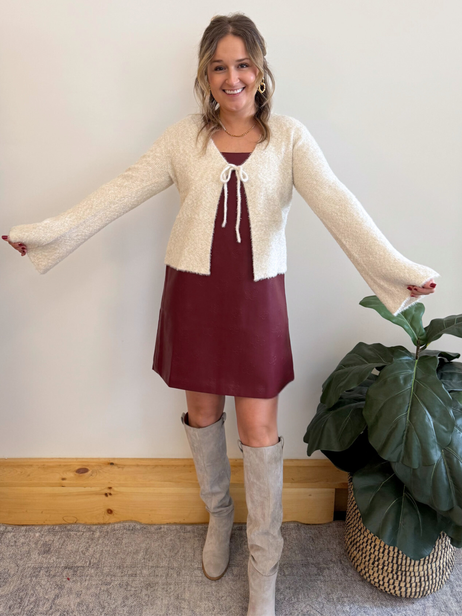 Alix Metallic Eyelash Sweater - Collective Rose