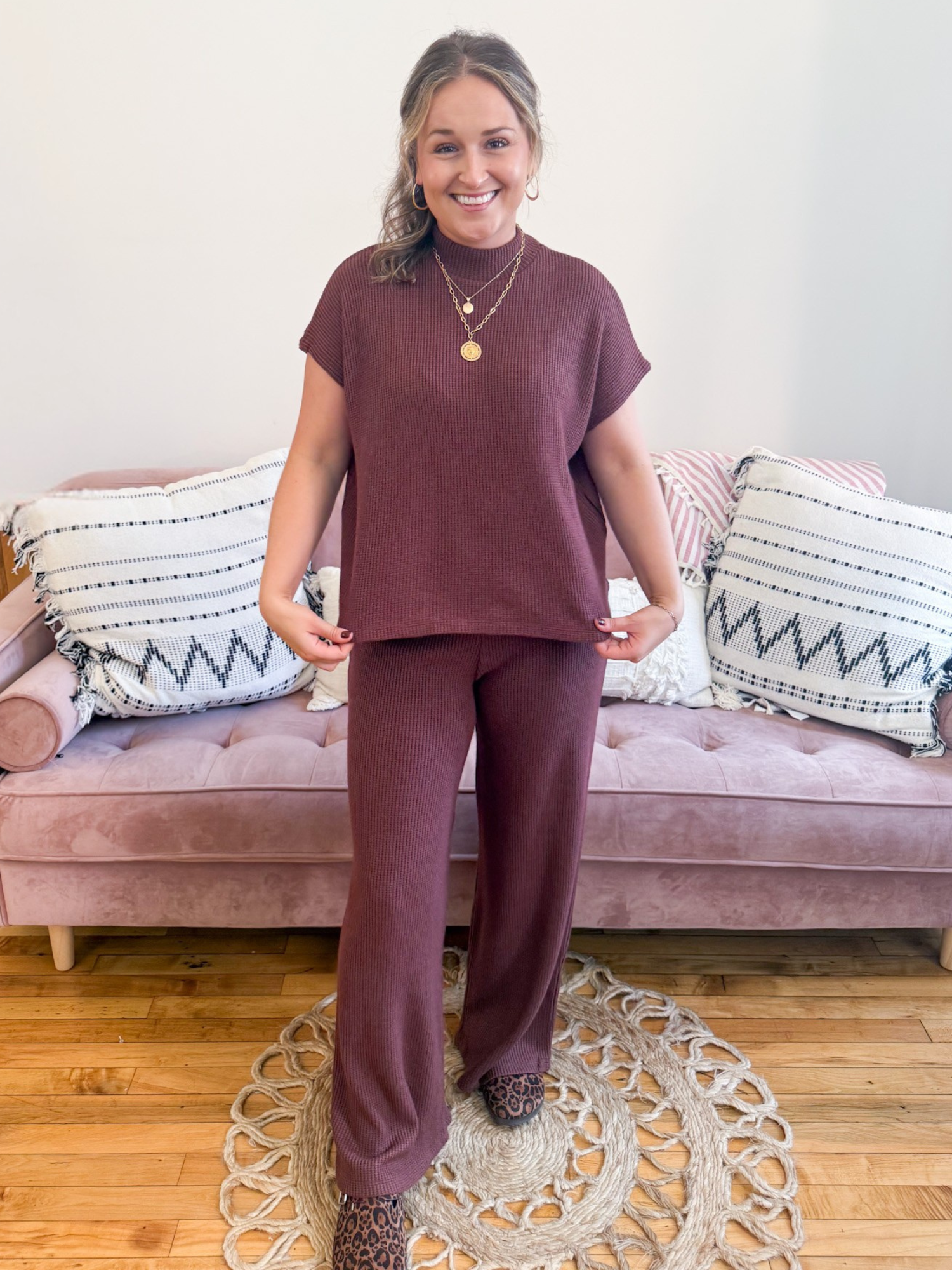 Mara Wide Leg Sweater Pants - The Collective Rose