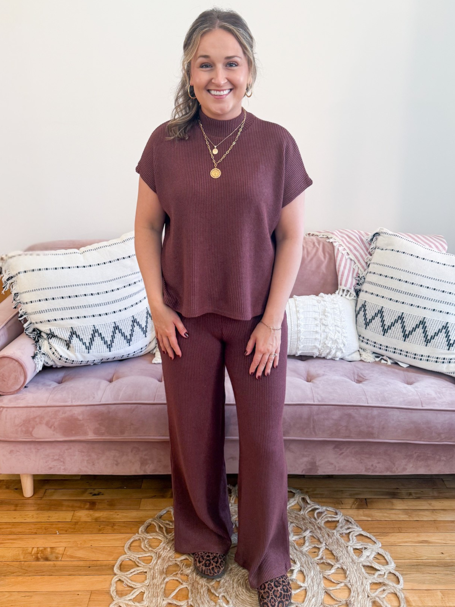 Mara Wide Leg Sweater Pants - The Collective Rose