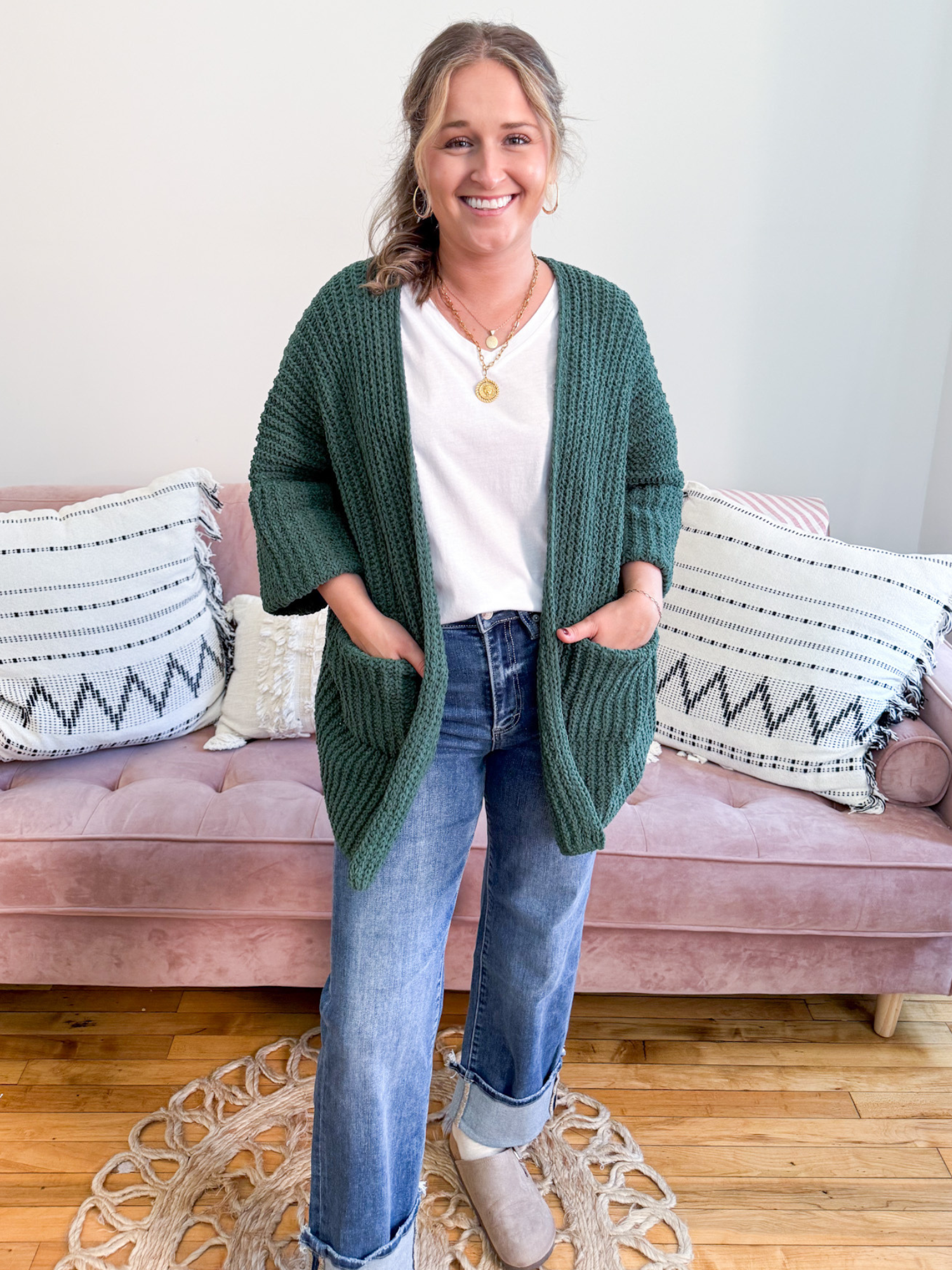 Willow 3/4 Sleeve Cardigan - The Collective Rose