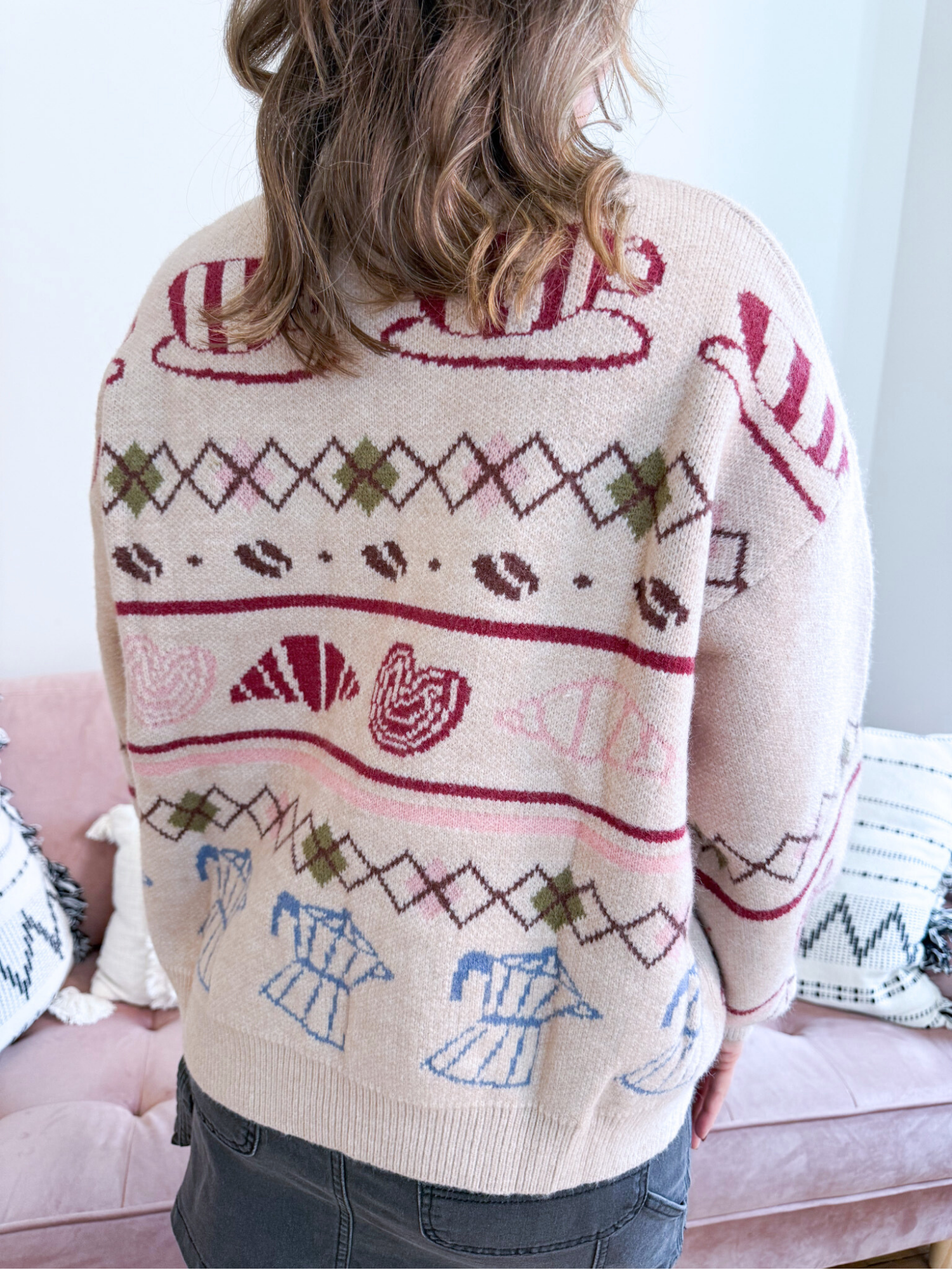 Cafe & Croissants Cardigan - The Collective Rose