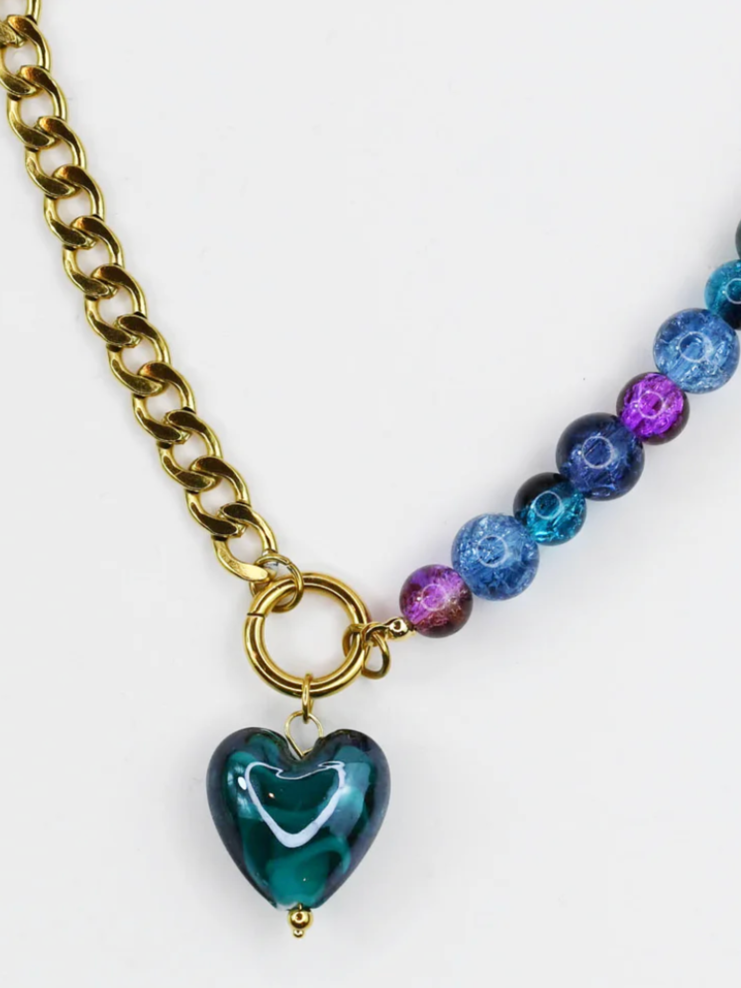 Half & Half Heart Necklace - The Collective Rose