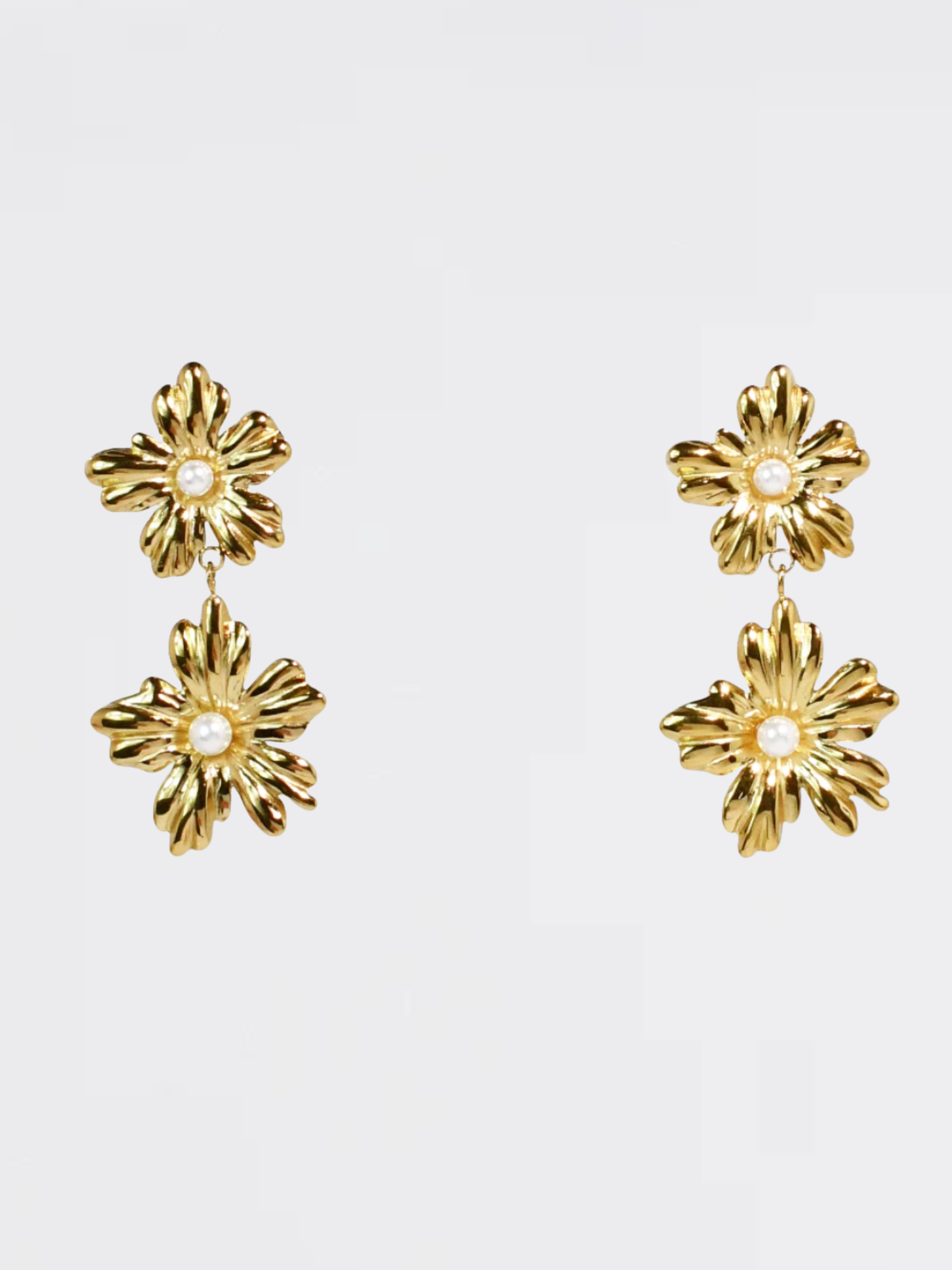 Gracie Double Flower Earrings - The Collective Rose
