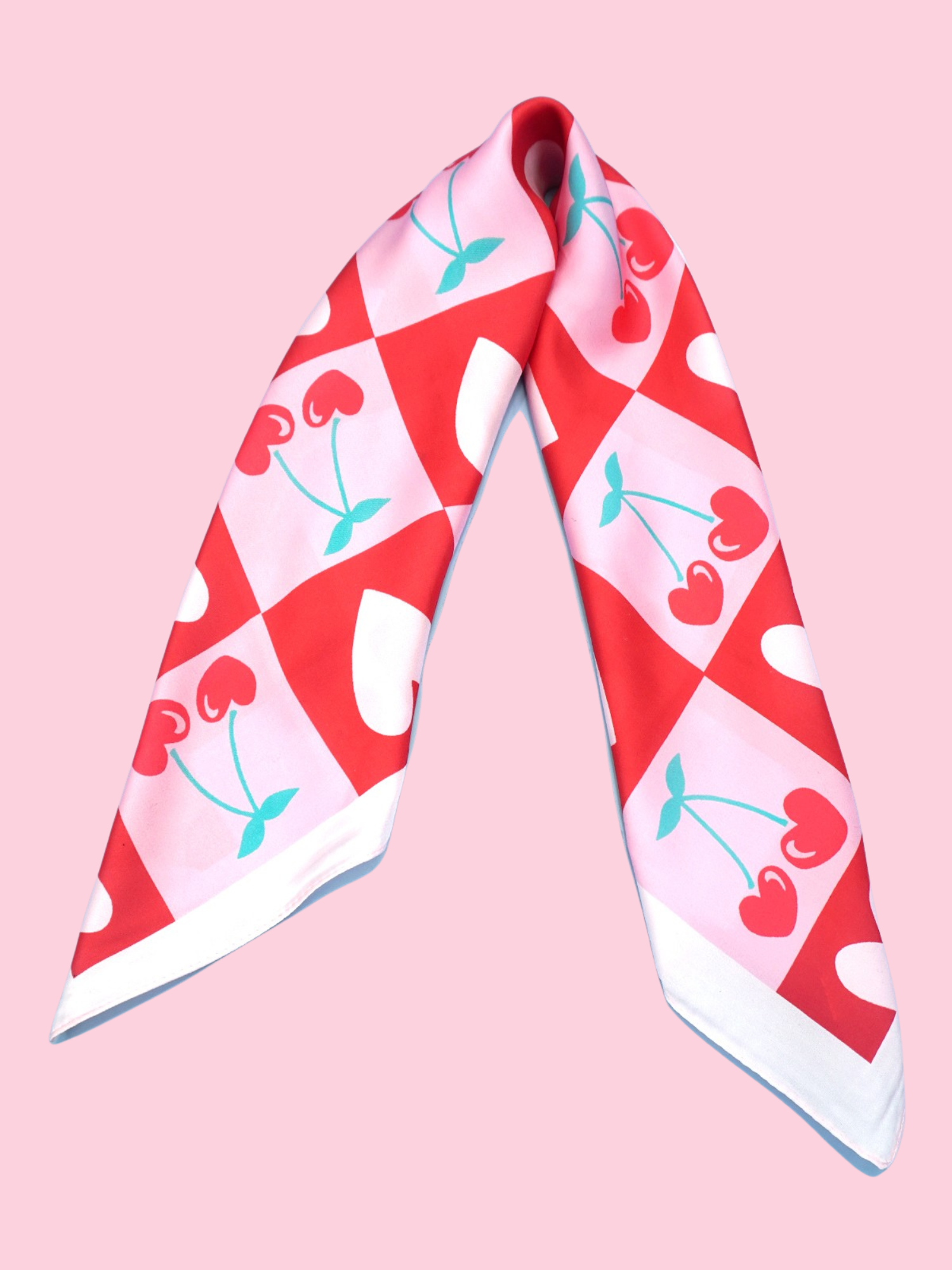 Cherry Heart Bandana Scarf - The Collective Rose