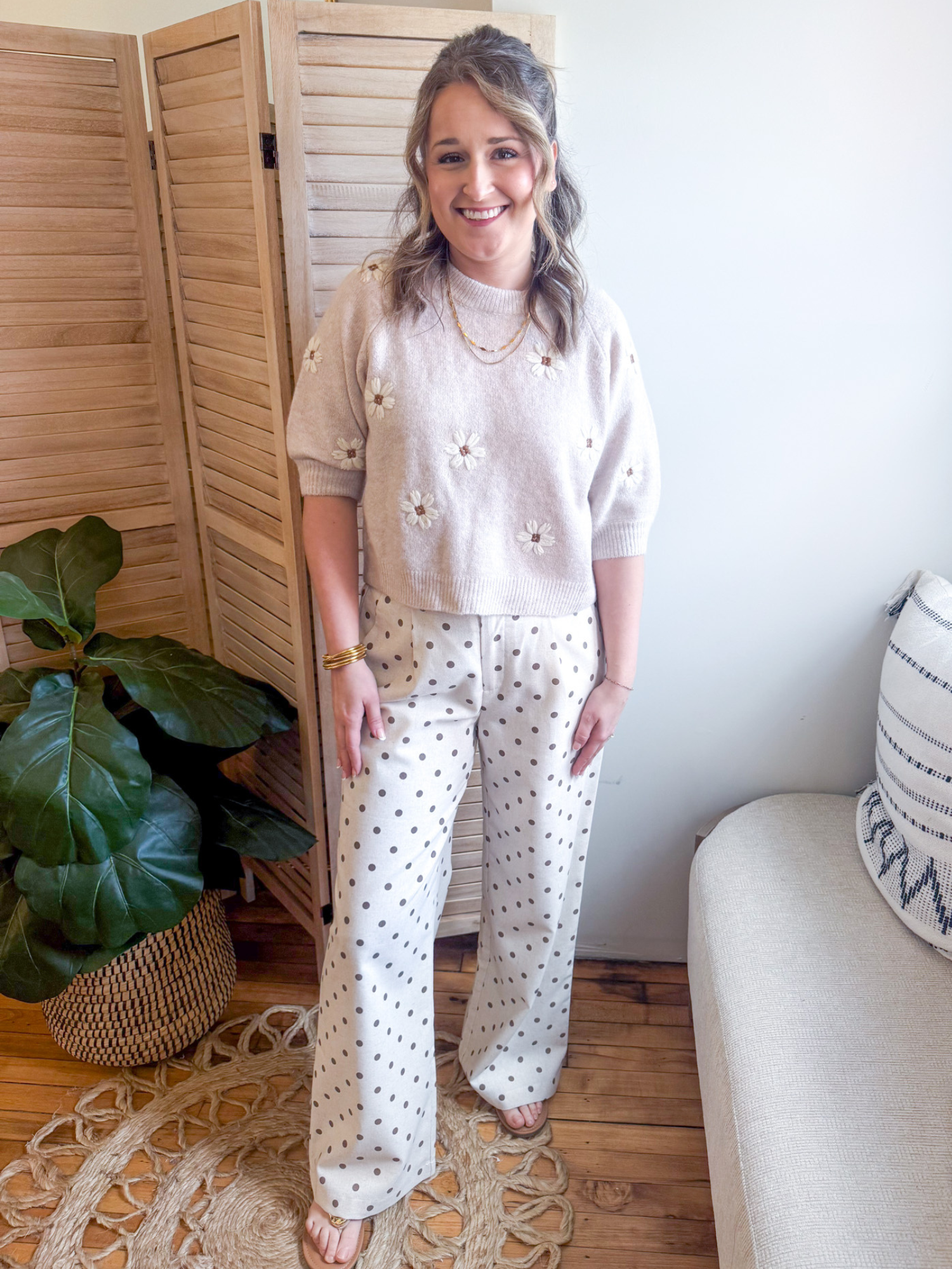 Ayla High Rise Polka Dot Pants - The Collective Rose