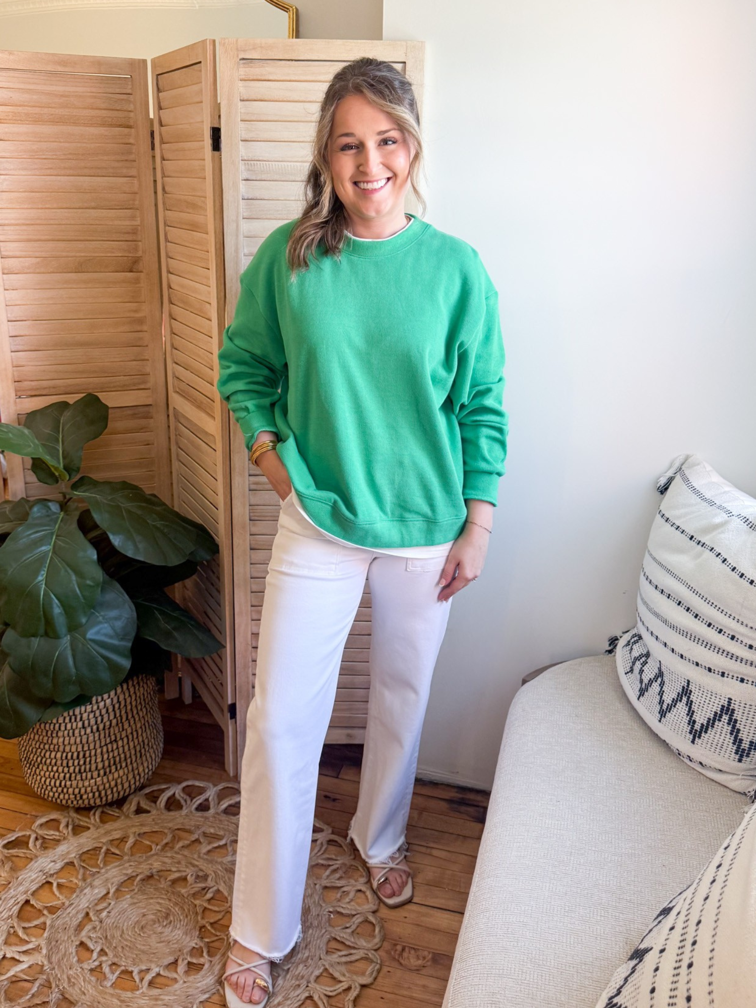 High Rise Wide Leg White Jeans - The Collective Rose