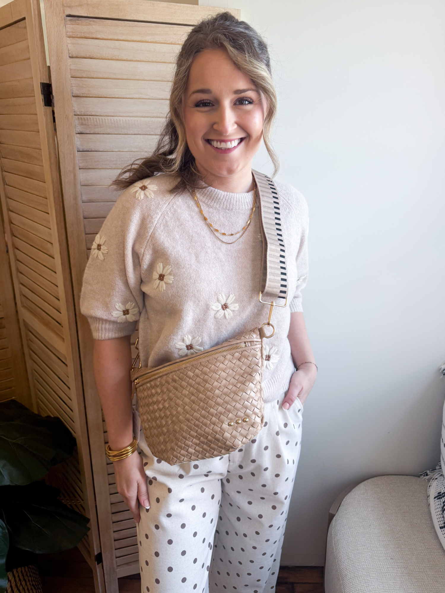 Westlyn Woven Bum Bag - Taupe - The Collective Rose