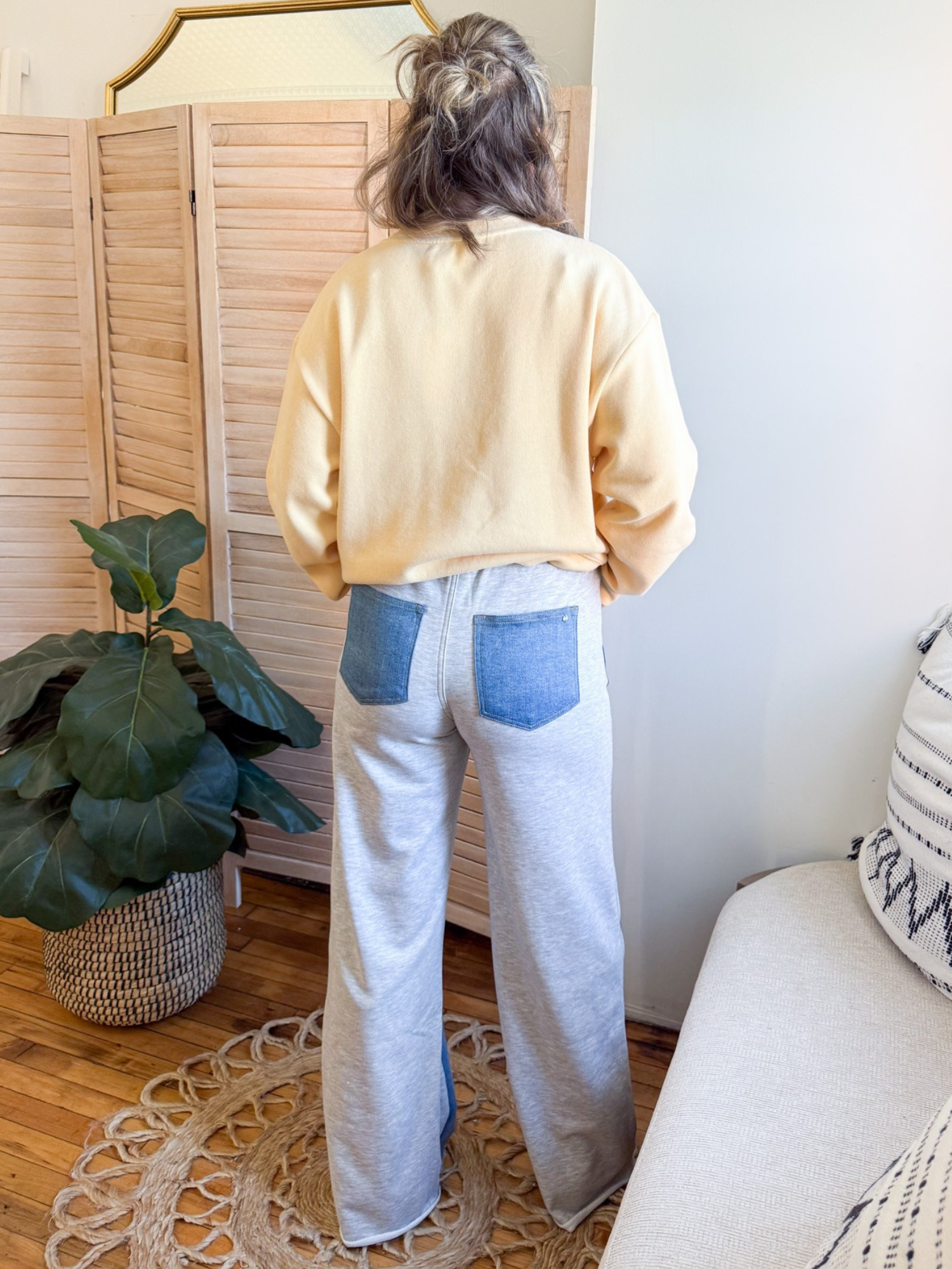 High Rise Wide Leg Panel Jeans - The Collective Rose