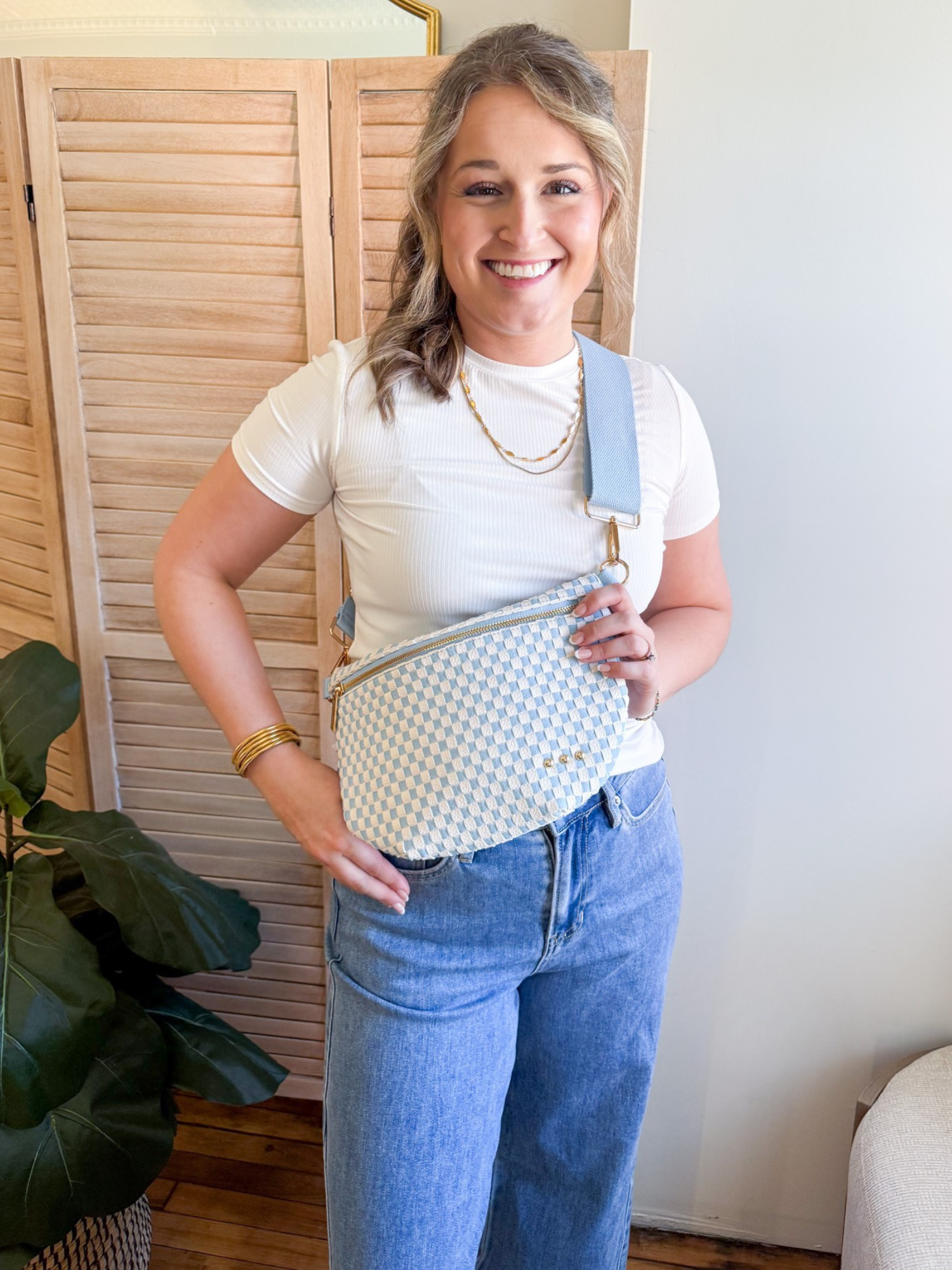 Westlyn Woven Bum Bag - Sky Blue - The Collective Rose