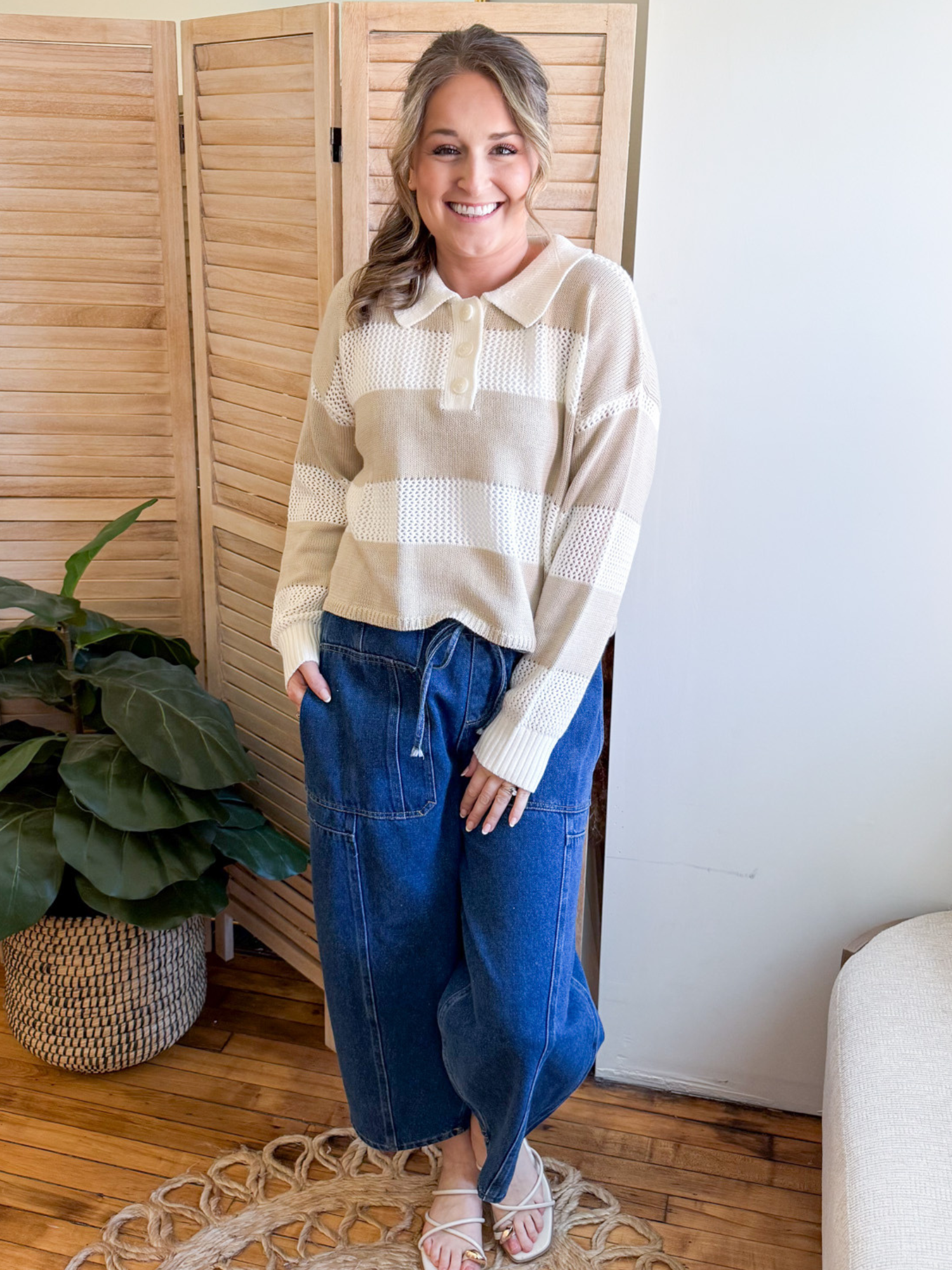 Declan Striped Sweater - The Collective Rose