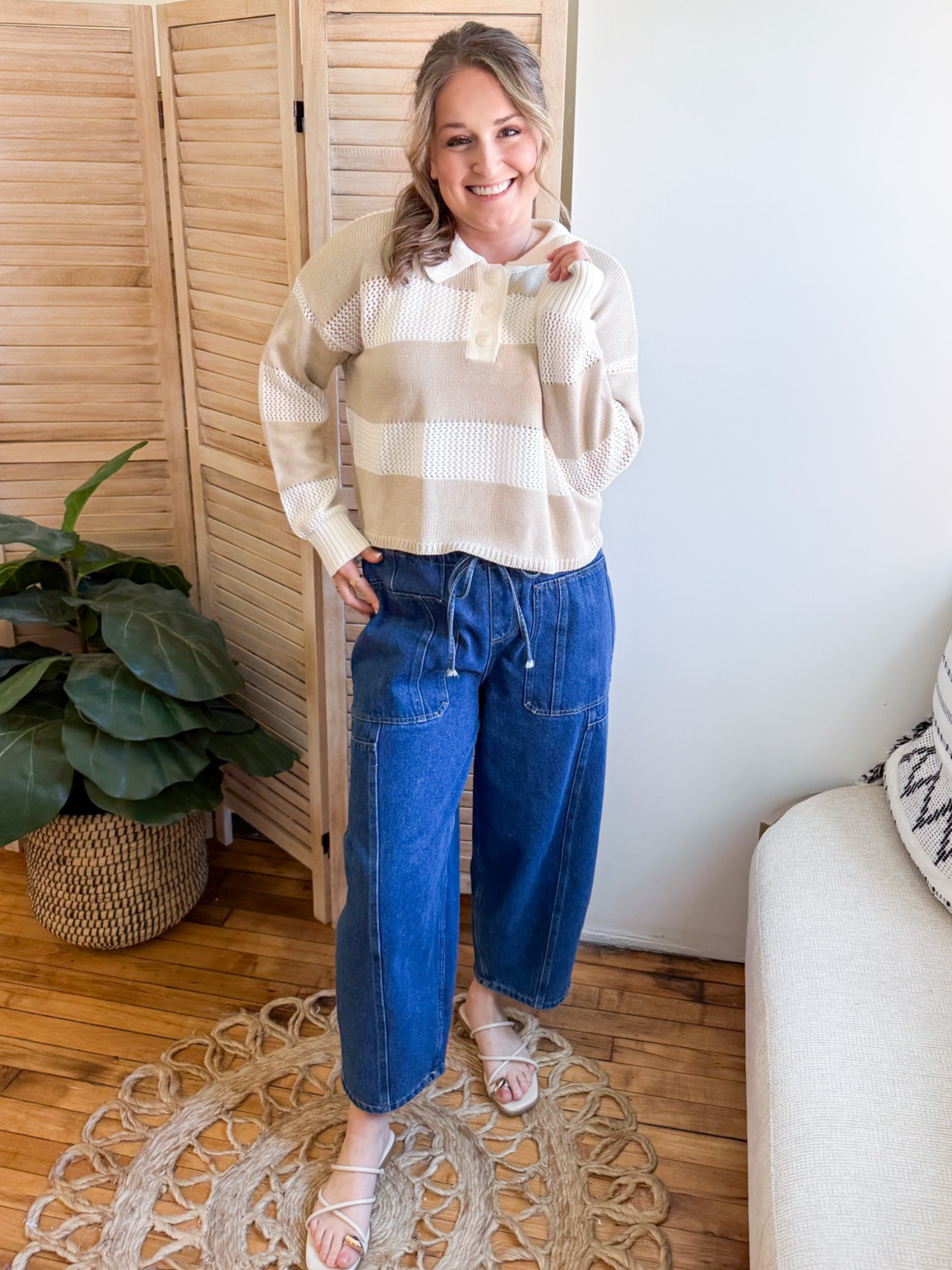 Declan Striped Sweater - The Collective Rose