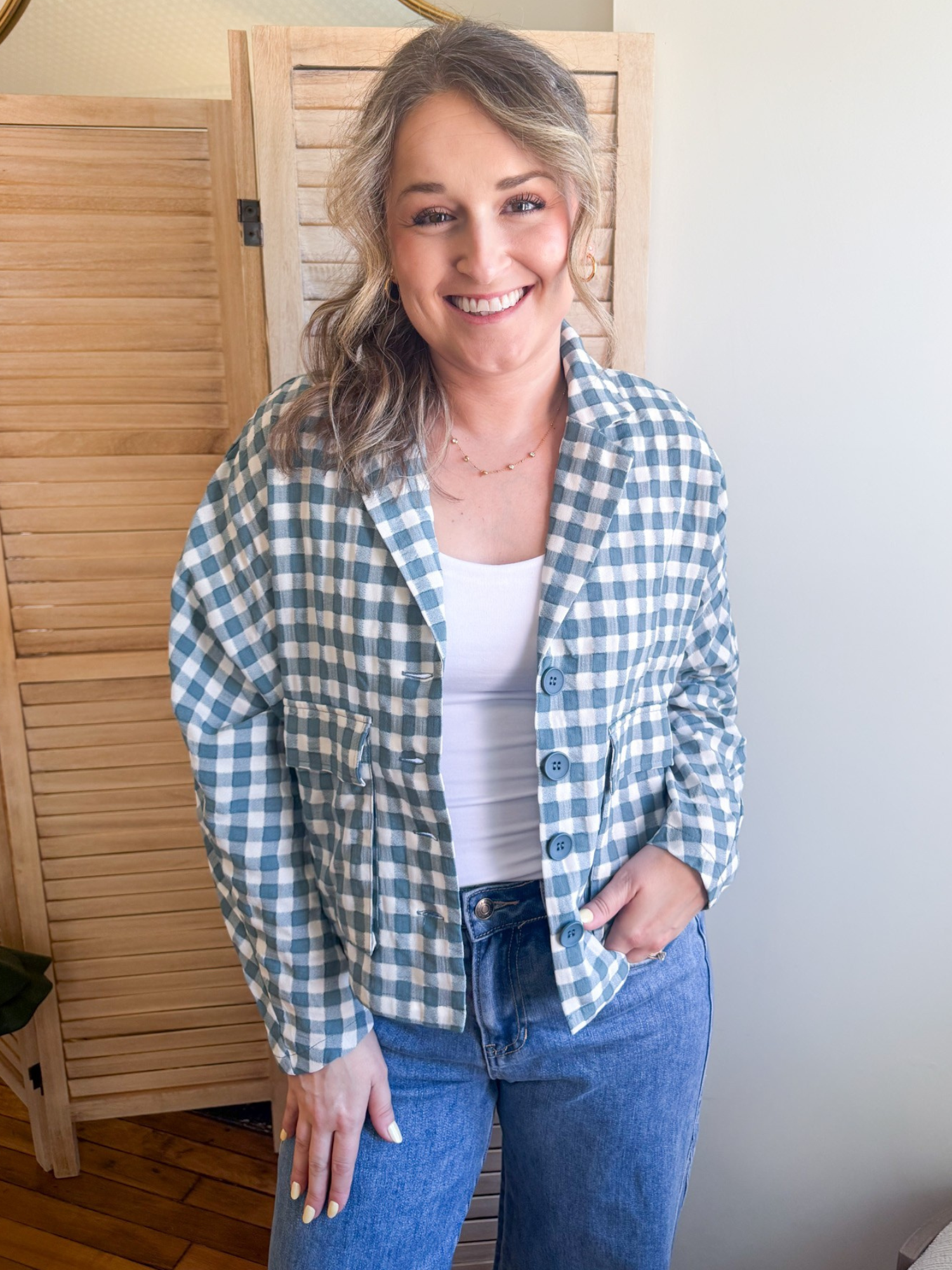 Maya Gingham Button Up - The Collective Rose