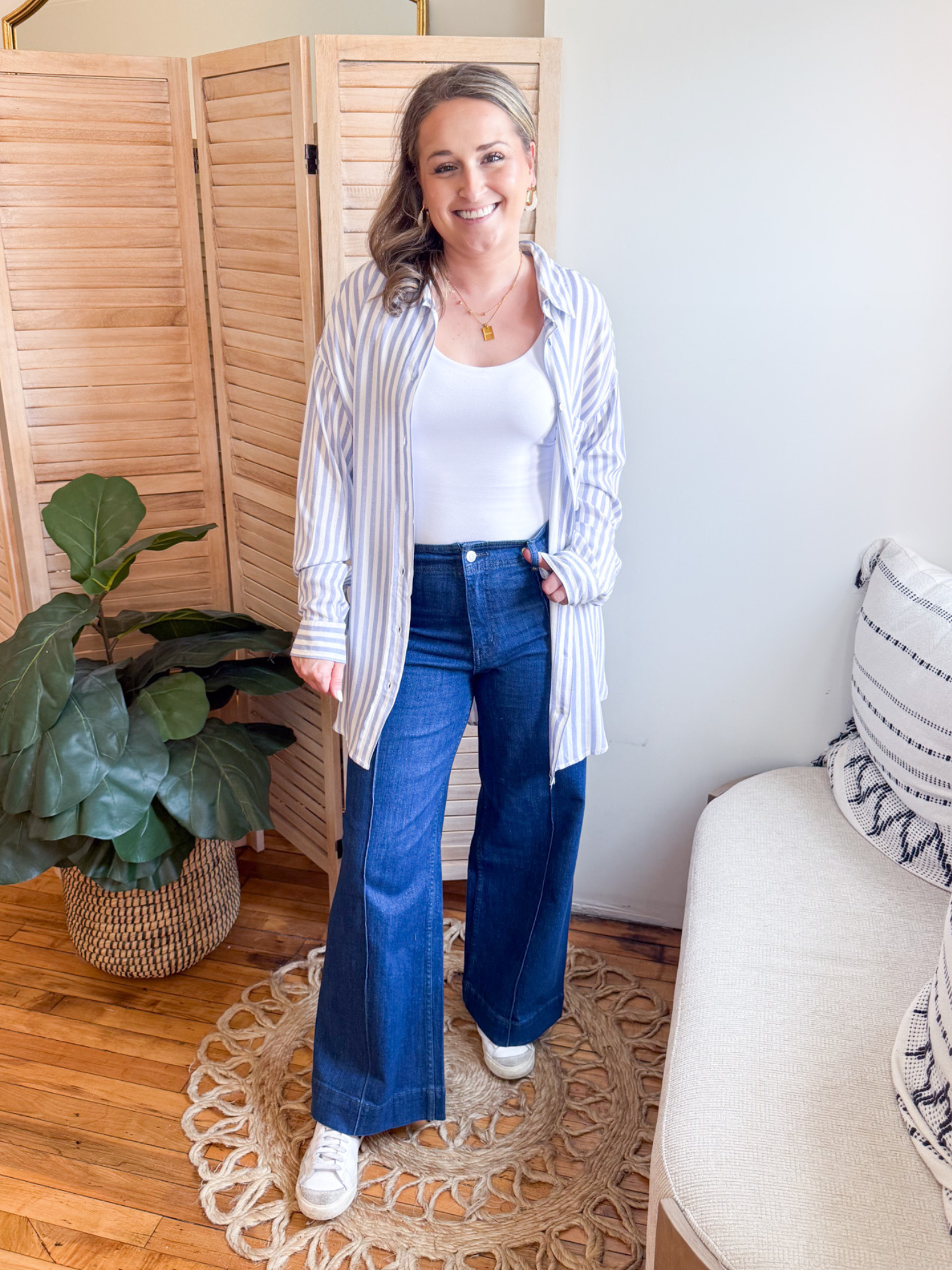 High Rise Wide Leg Ankle Jeans - The Collective Rose