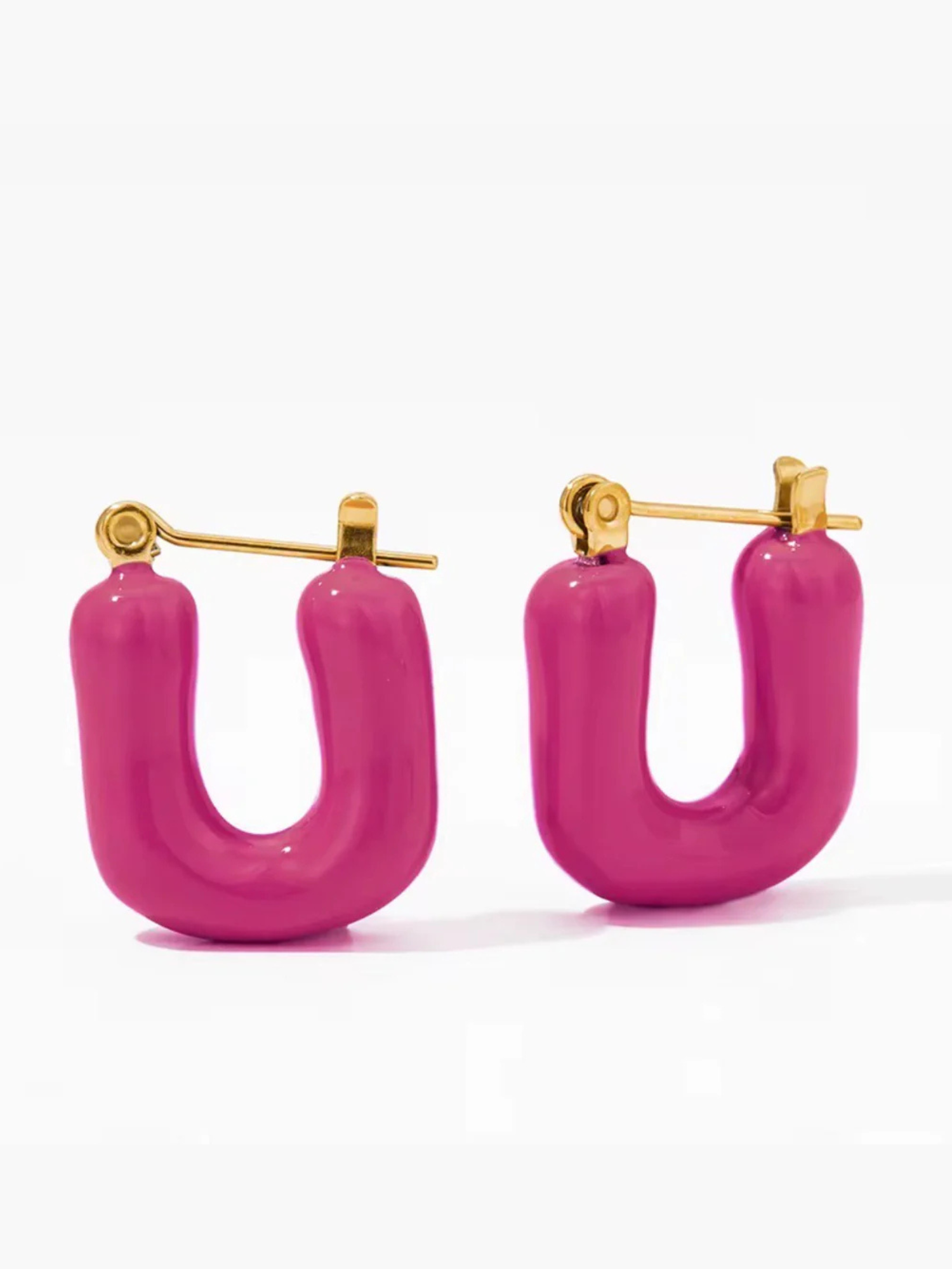 Hot Pink U Earrings - The Collective Rose