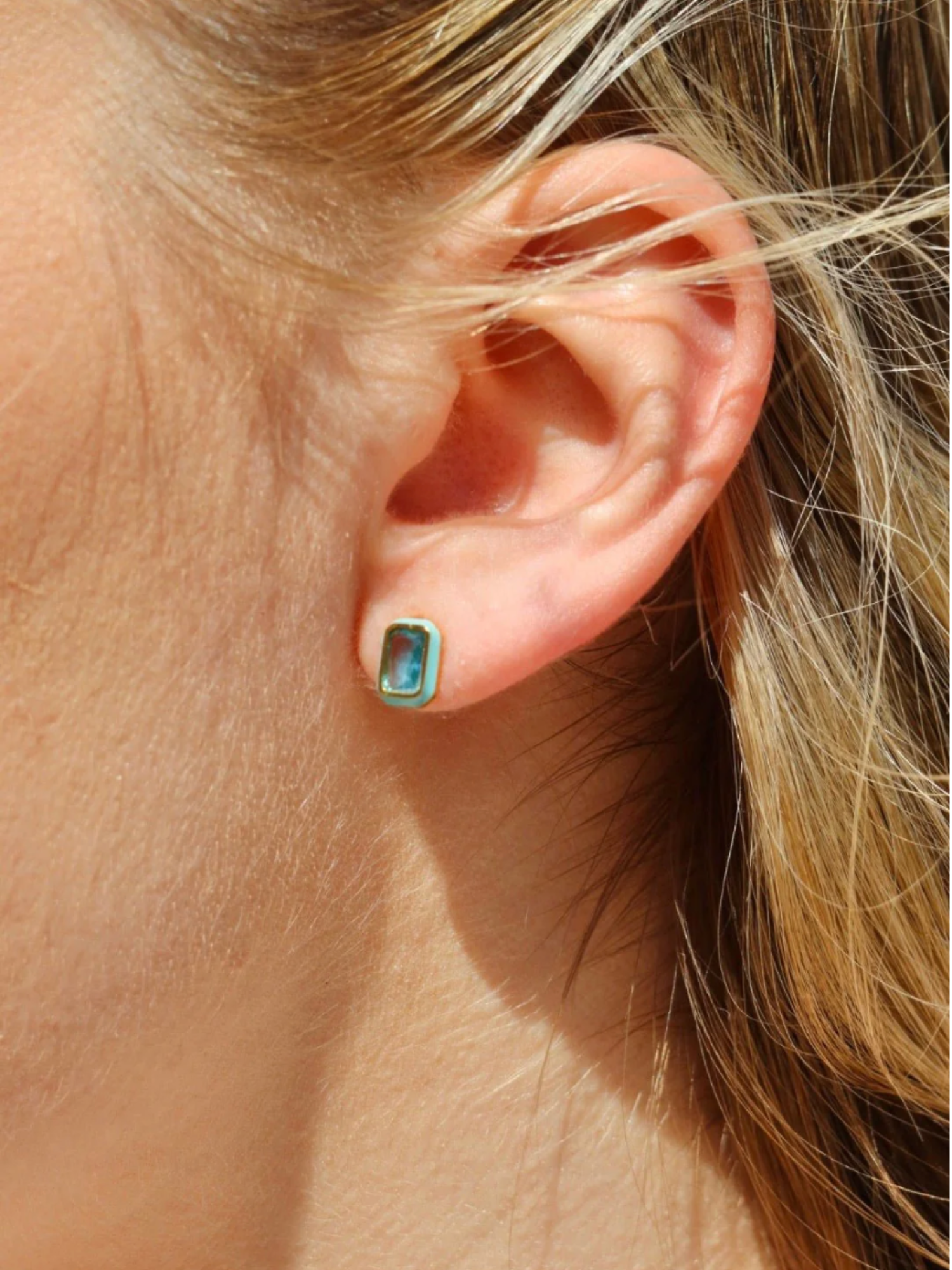 Aqua Dream Screwback Stud Earring - The Collective Rose