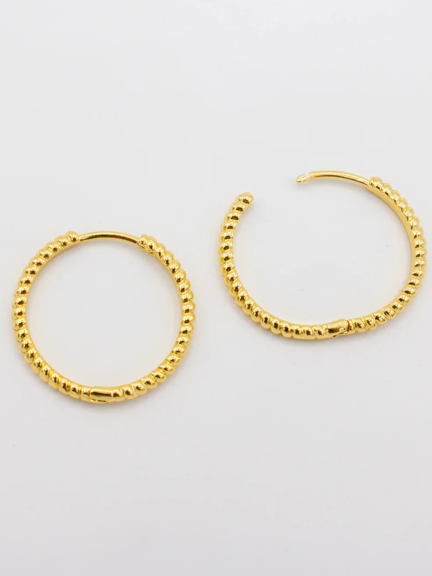 Ribbed Croissant Hoop Earrings - The Collective Rose