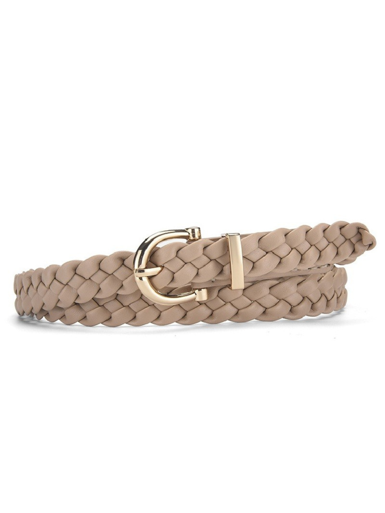 Woven Weave Pin Buckle Belt - Ash Mocha - The Collective Rose