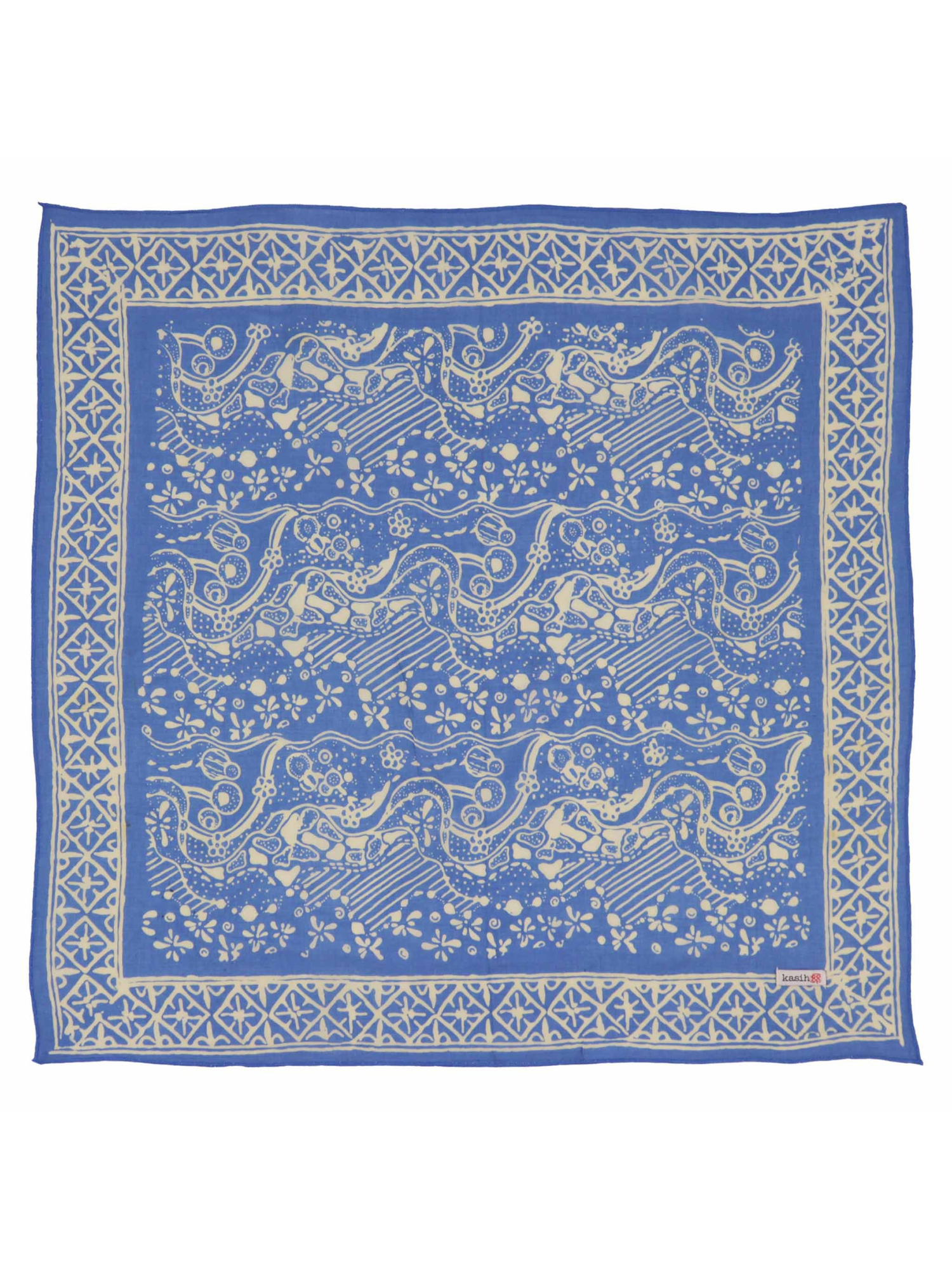 Hand Dyed Cotton Bandana Scarf - Tidal Blue - The Collective Rose