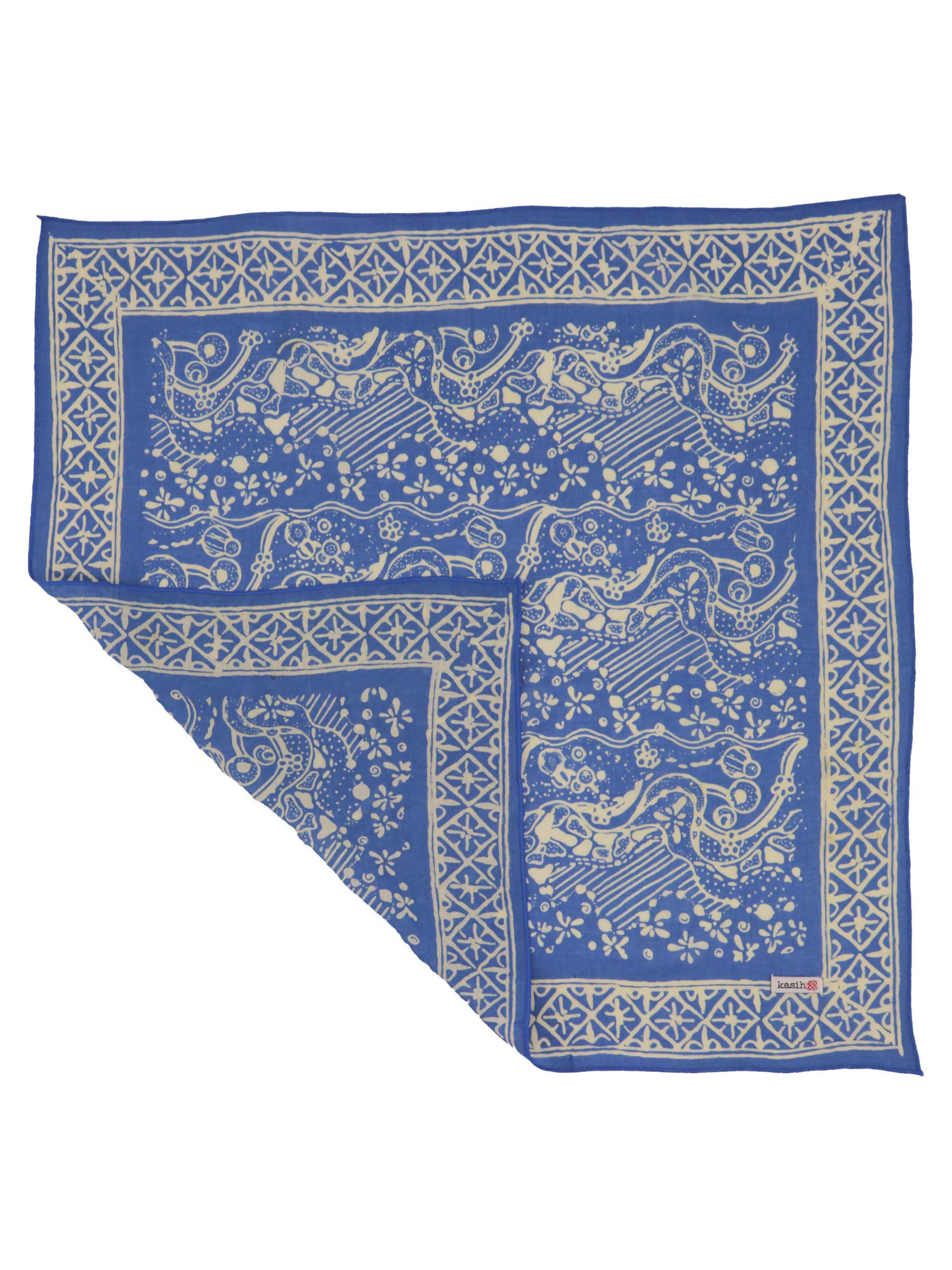 Hand Dyed Cotton Bandana Scarf - Tidal Blue - The Collective Rose