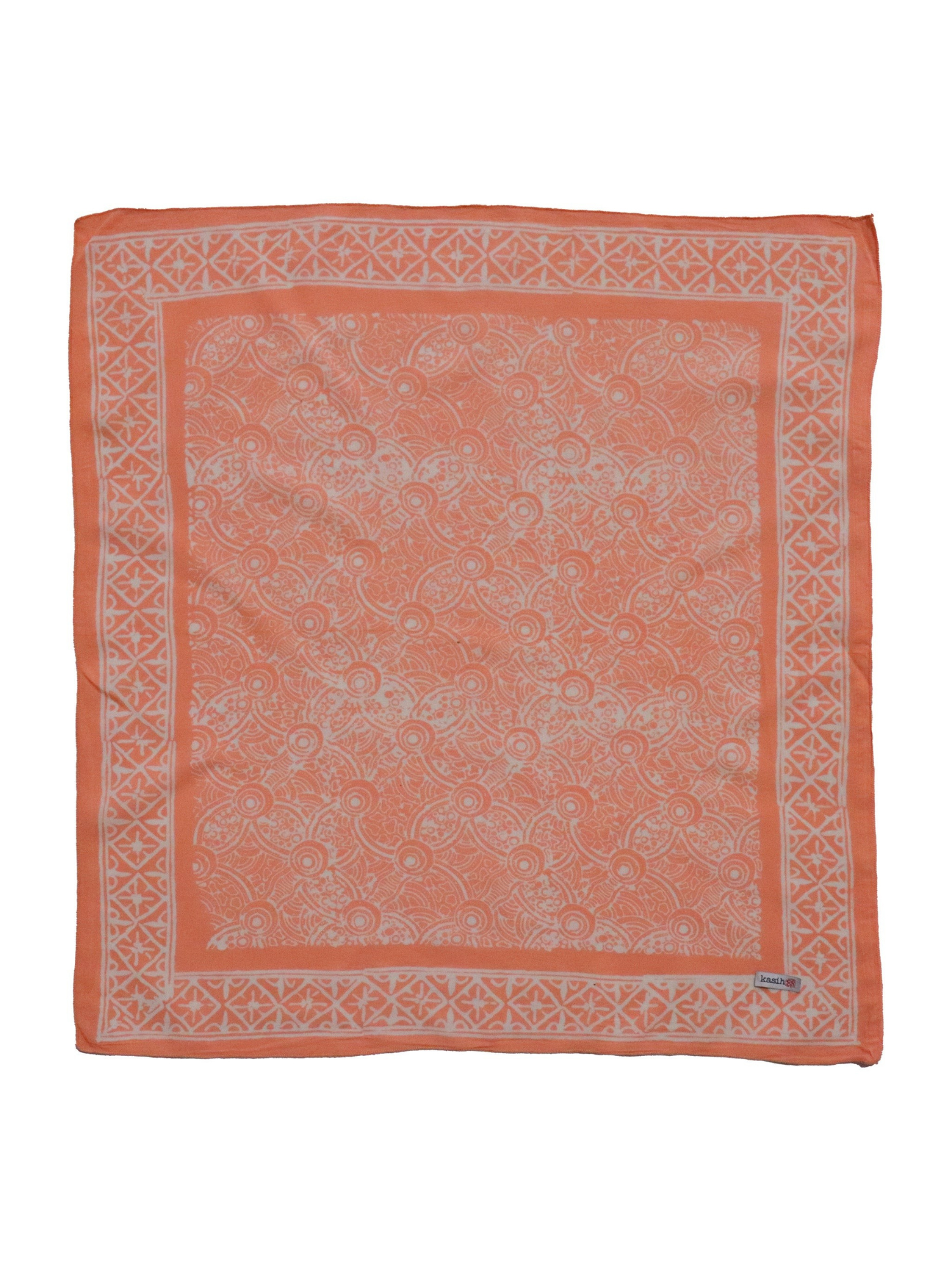 Hand Dyed Cotton Bandana Scarf - Golden Peach - The Collective Rose