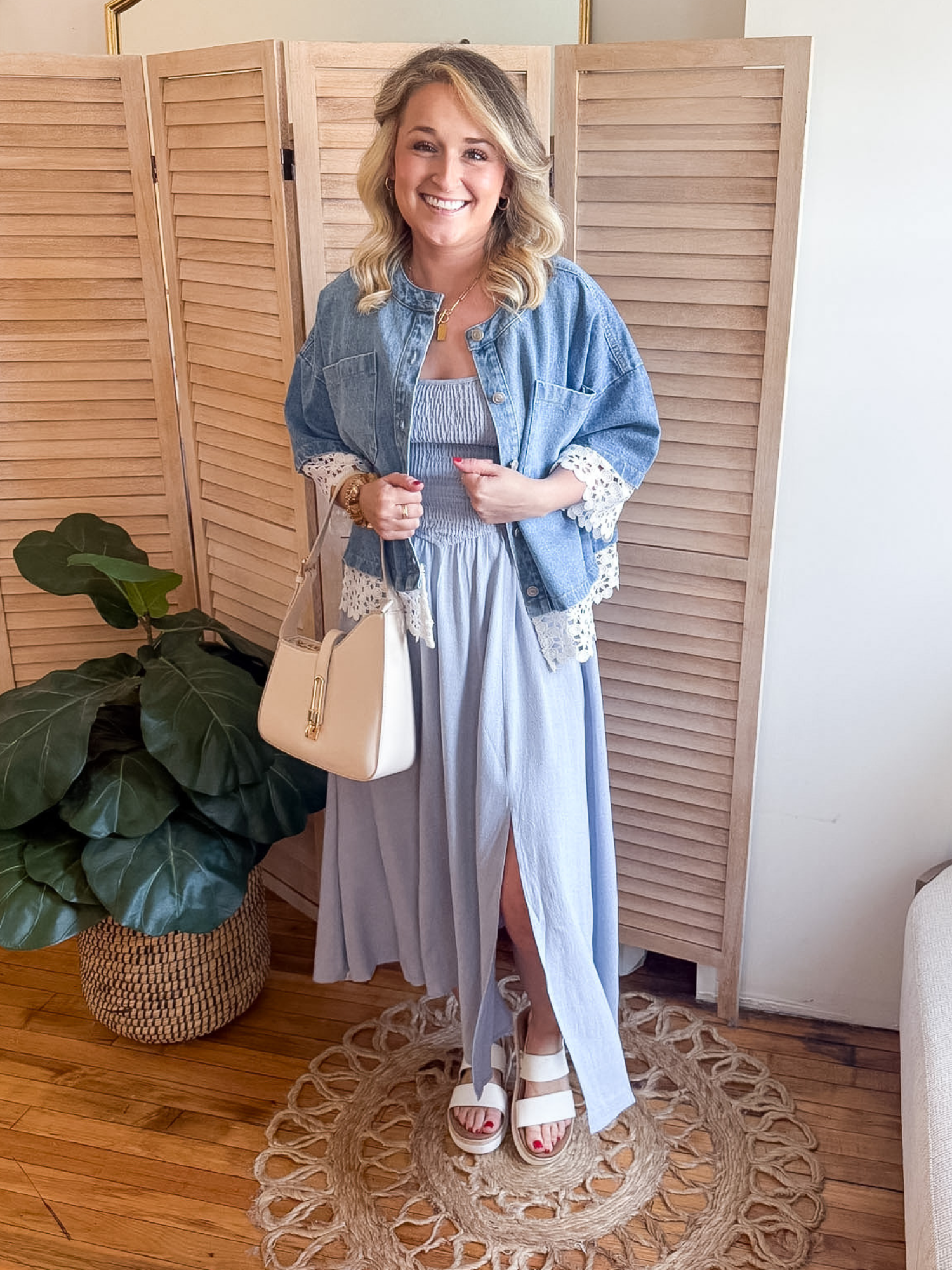 Callie Smocked Midi Dress - The Collective Rose