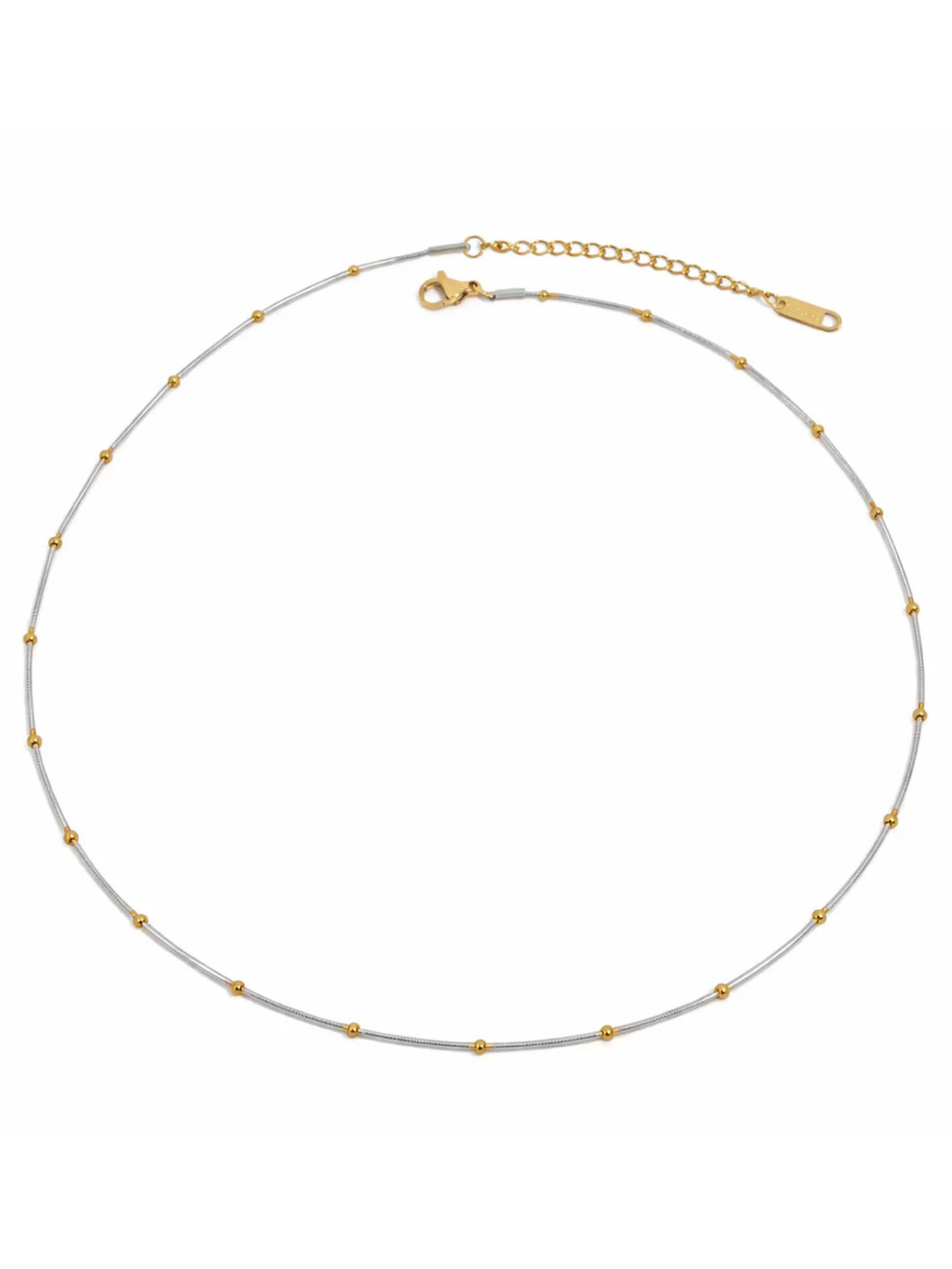 Dainty Silver & Gold Beaded Necklace - The Collective Rose