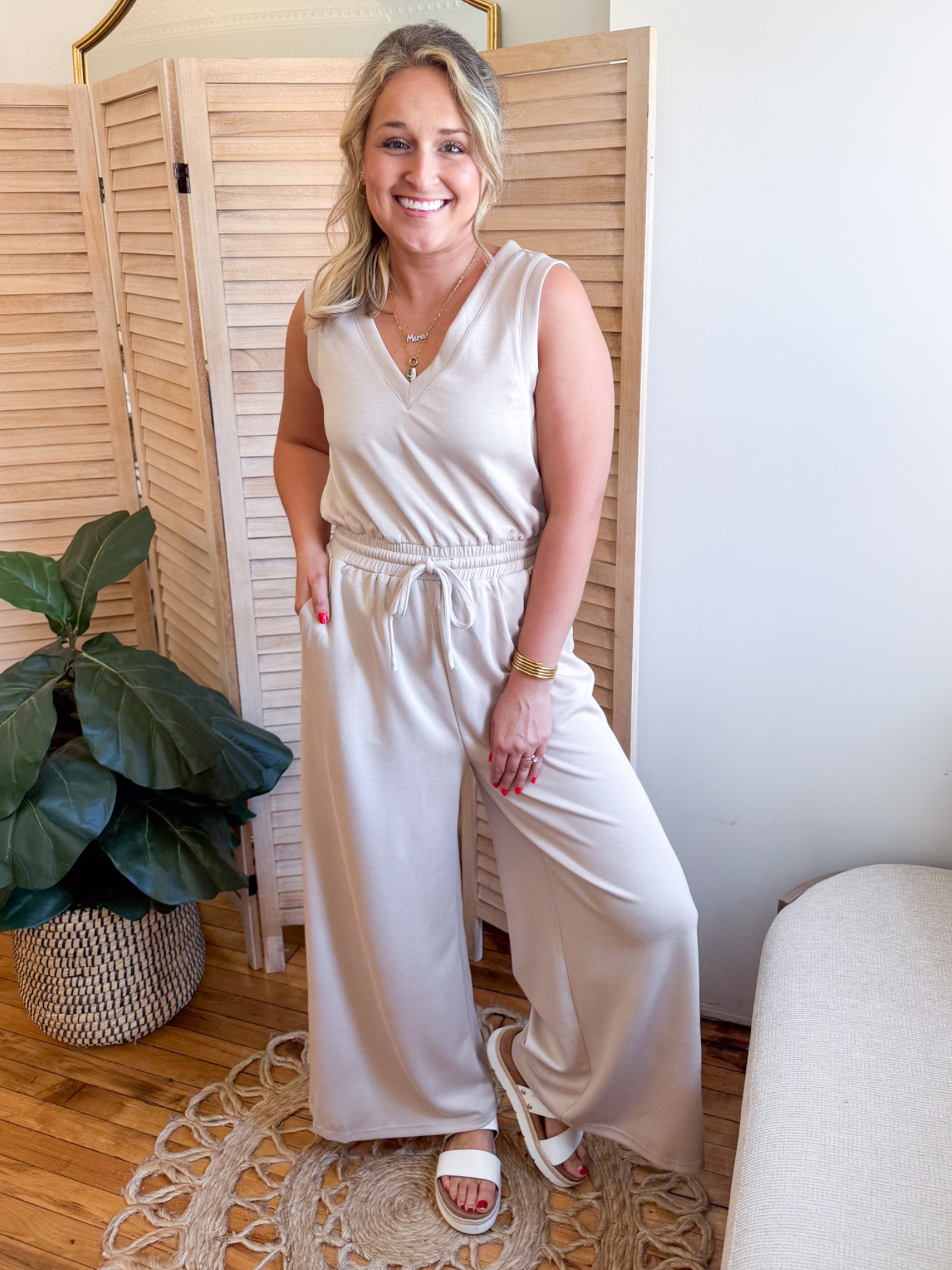 Dylan Modal Wide Leg Jumpsuit - The Collective Rose