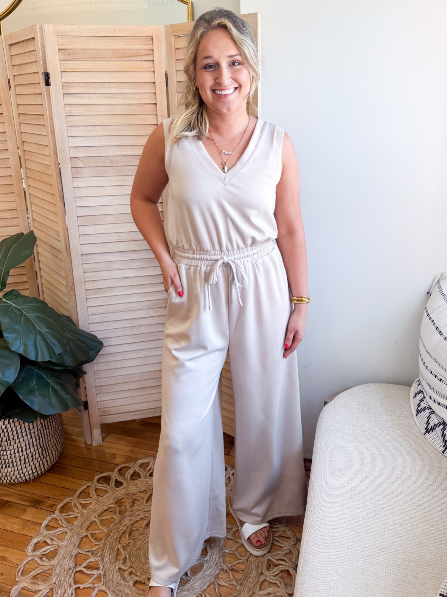 Dylan Modal Wide Leg Jumpsuit - The Collective Rose