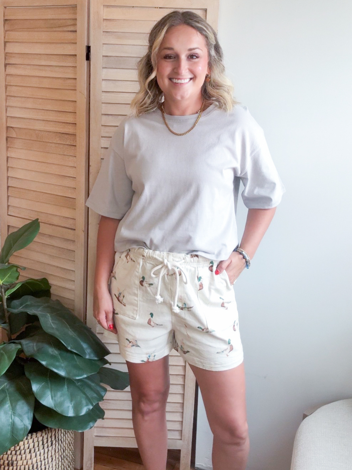Mallard Duck Print Shorts - The Collective Rose