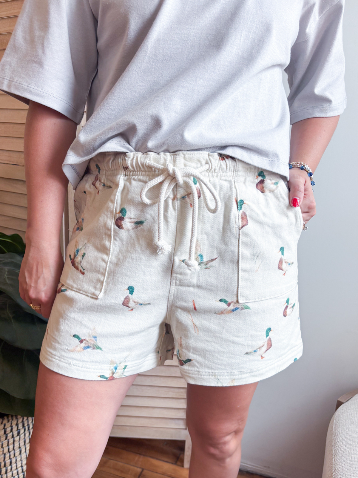 Mallard Duck Print Shorts - The Collective Rose