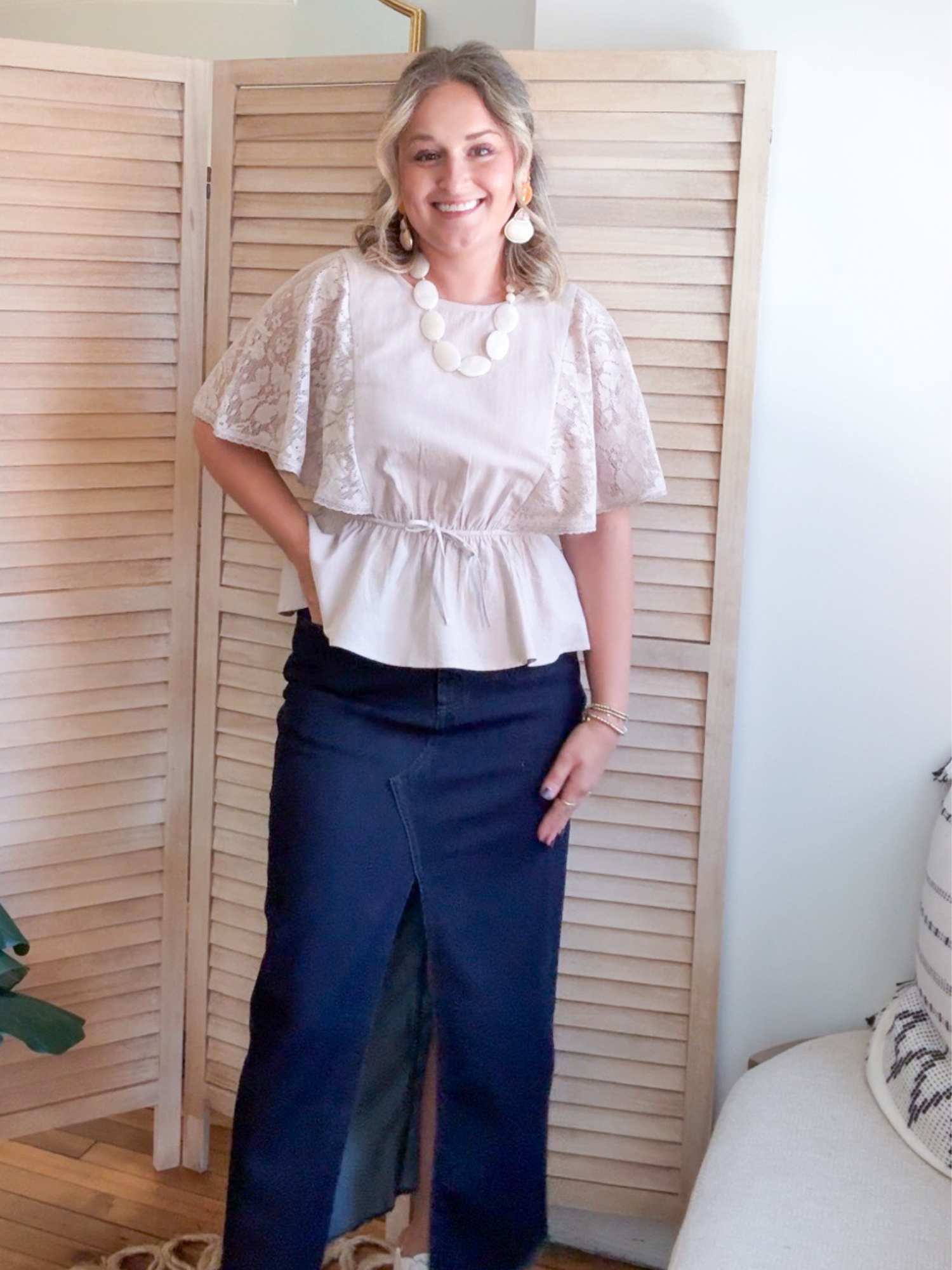 Kenley Lace Peplum Top - The Collective Rose