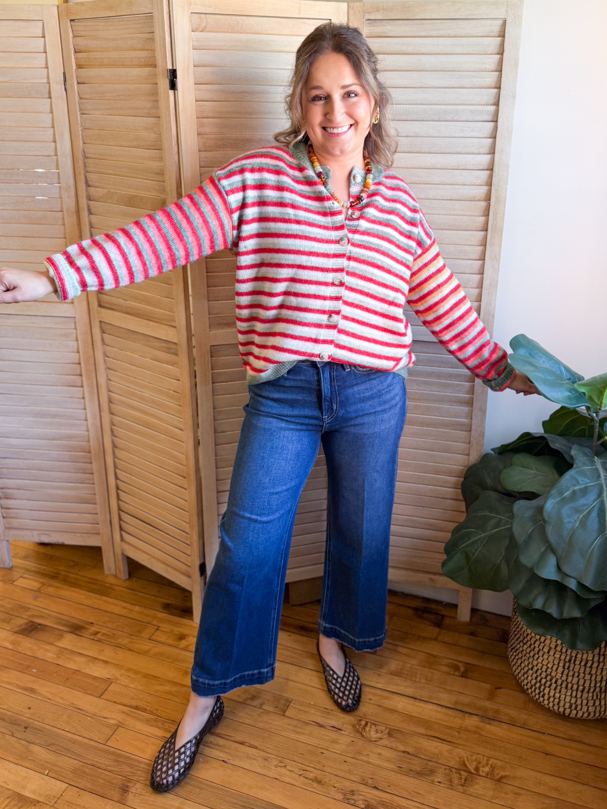 High Rise Wide Leg Crop Jeans - The Collective Rose