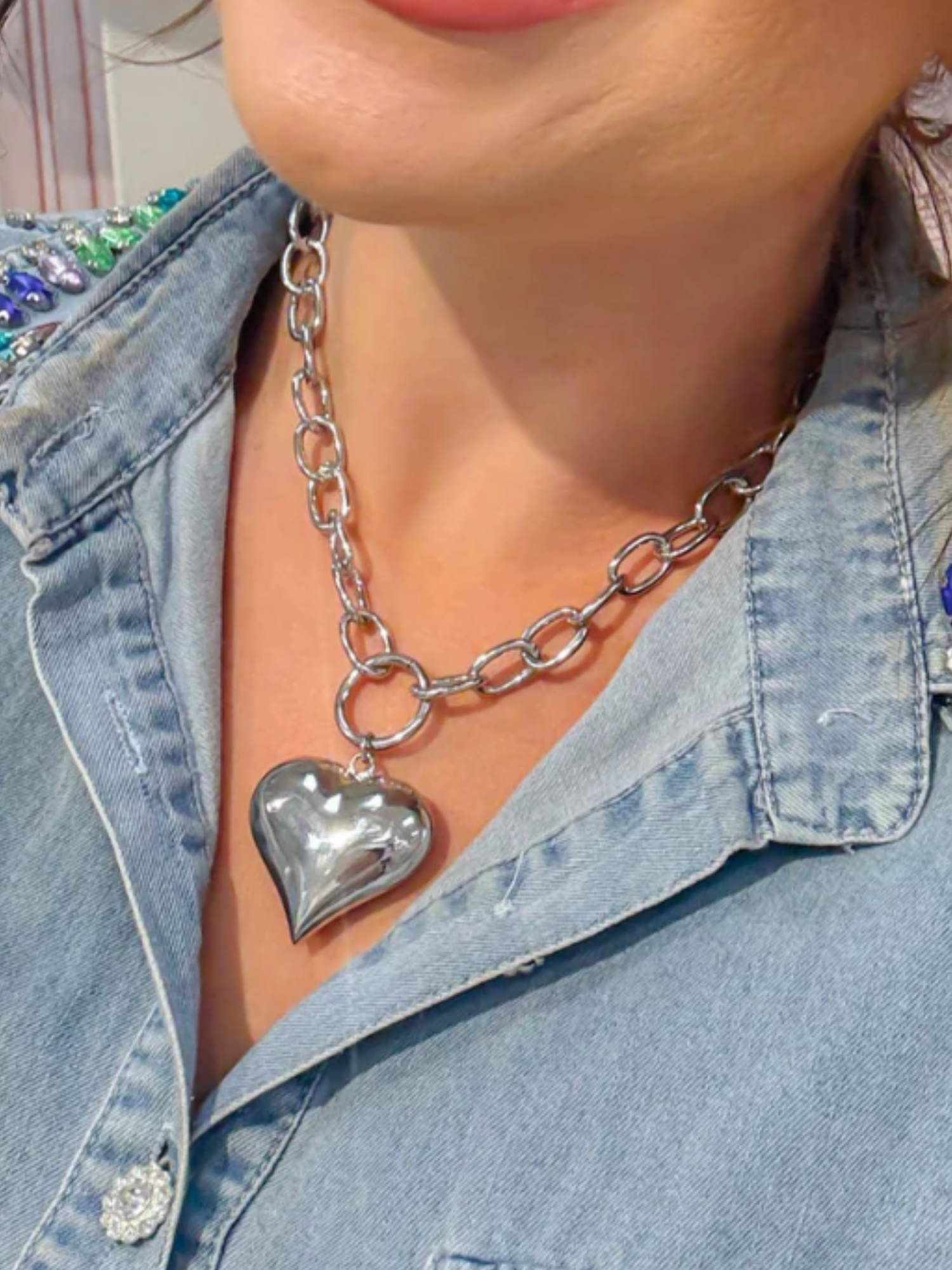 Heartbreaker Silver Chain Necklace - The Collective Rose