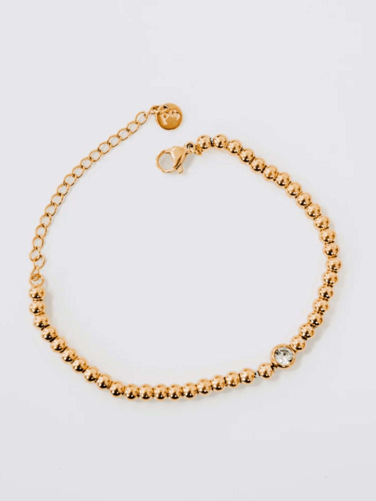 Gold Beaded Chain Bracelet - Collective Rose