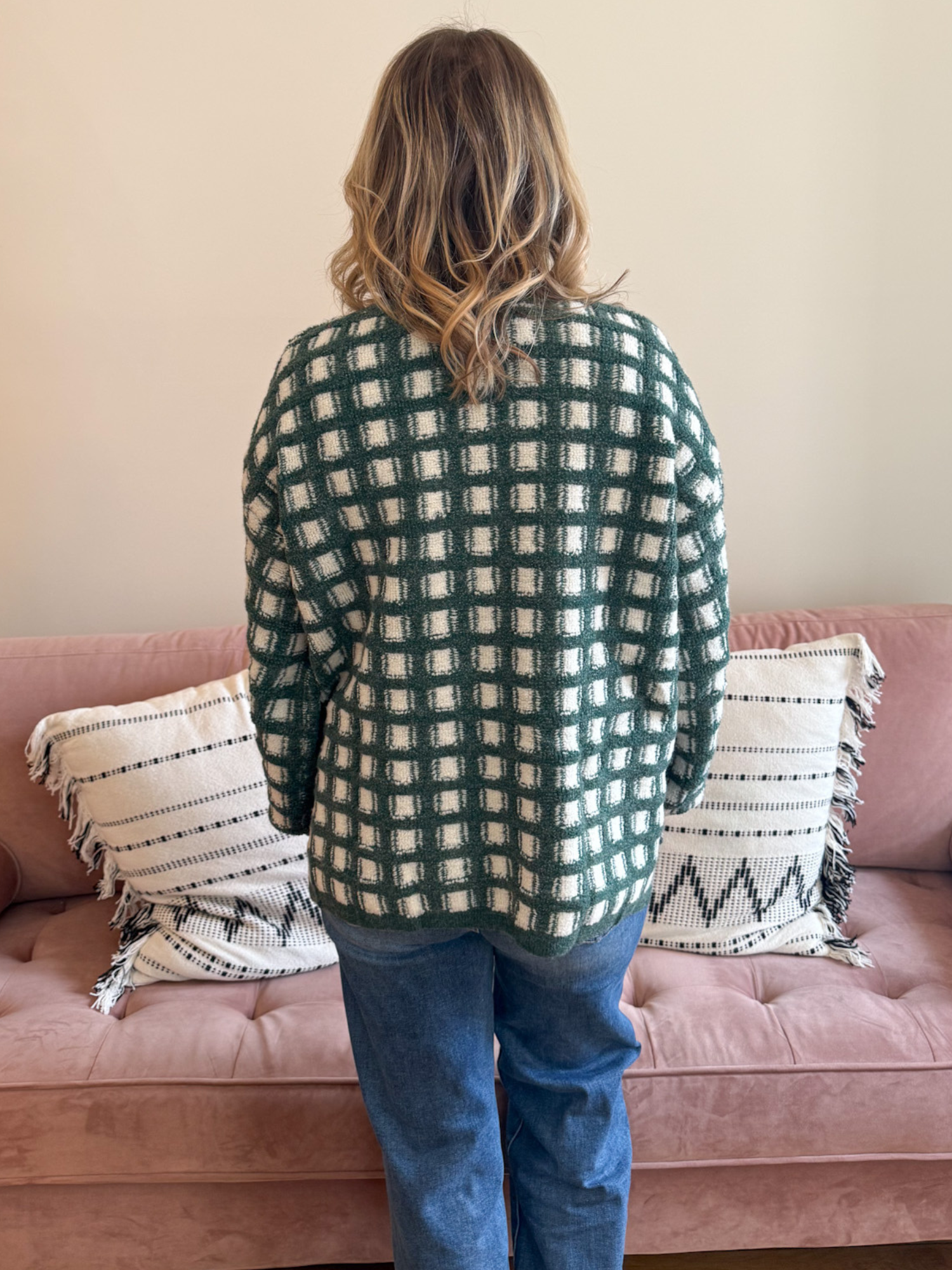 Kacey Oversized Checkered Sweater - Collective Rose