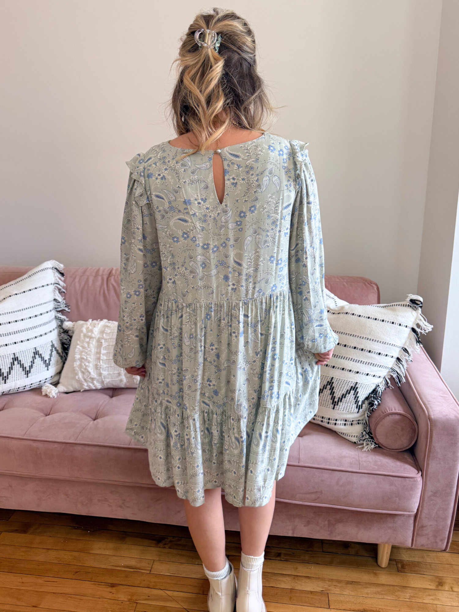 Kara Paisley Mini Dress - Collective Rose