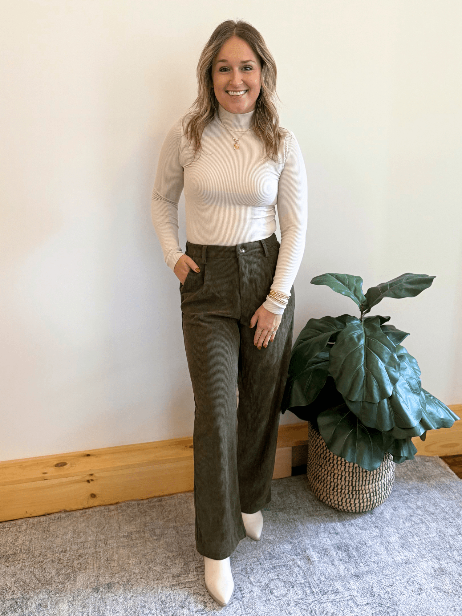Kellie Corduroy Trousers - Collective Rose