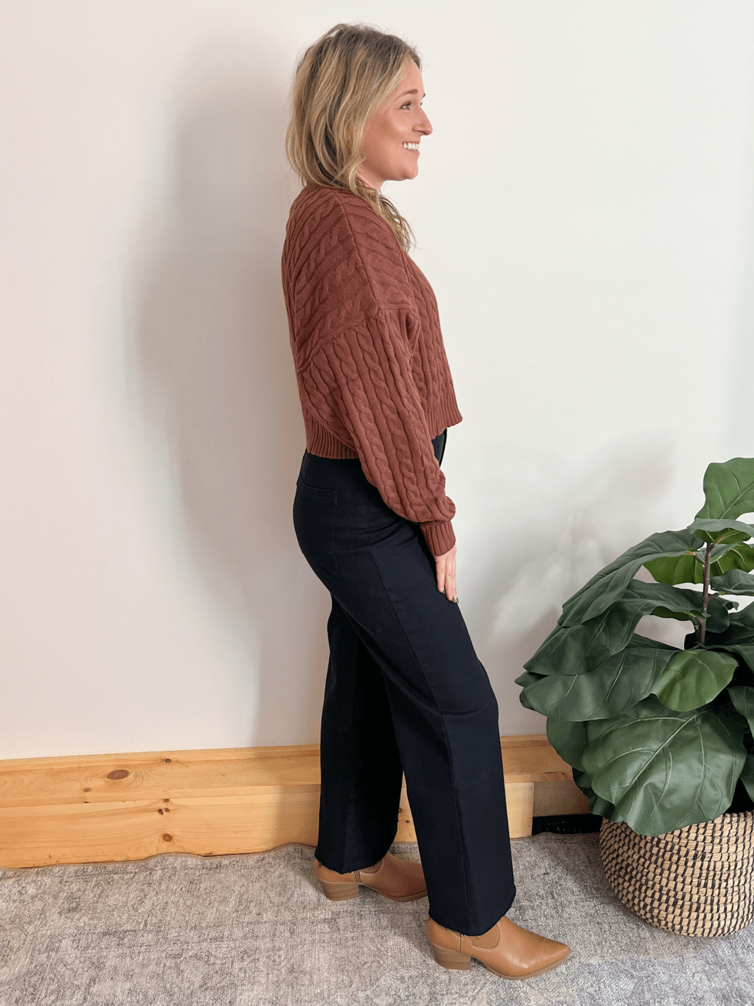 High Rise Wide Leg Stretch Denim - The Collective Rose