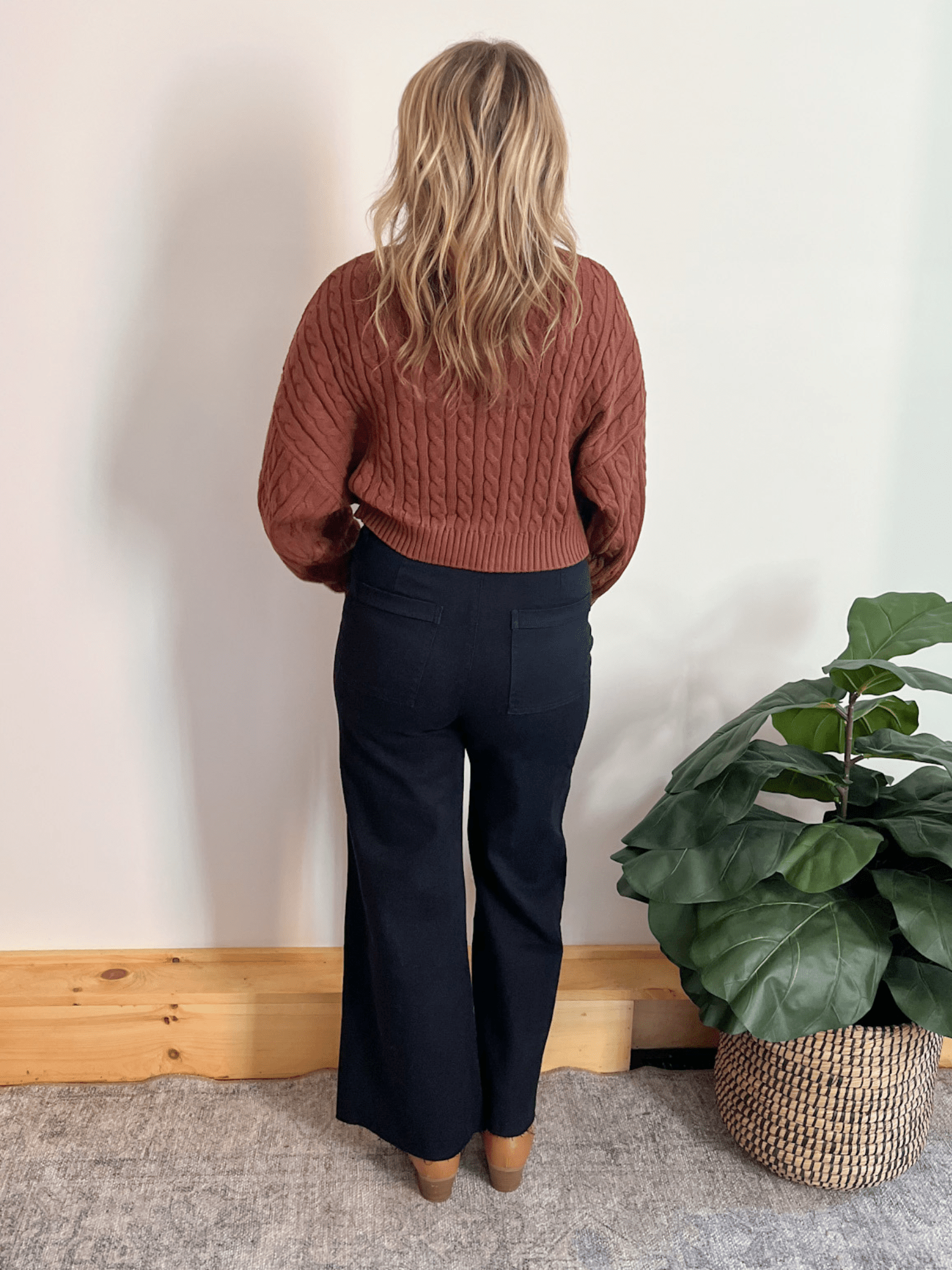 High Rise Wide Leg Stretch Denim - The Collective Rose