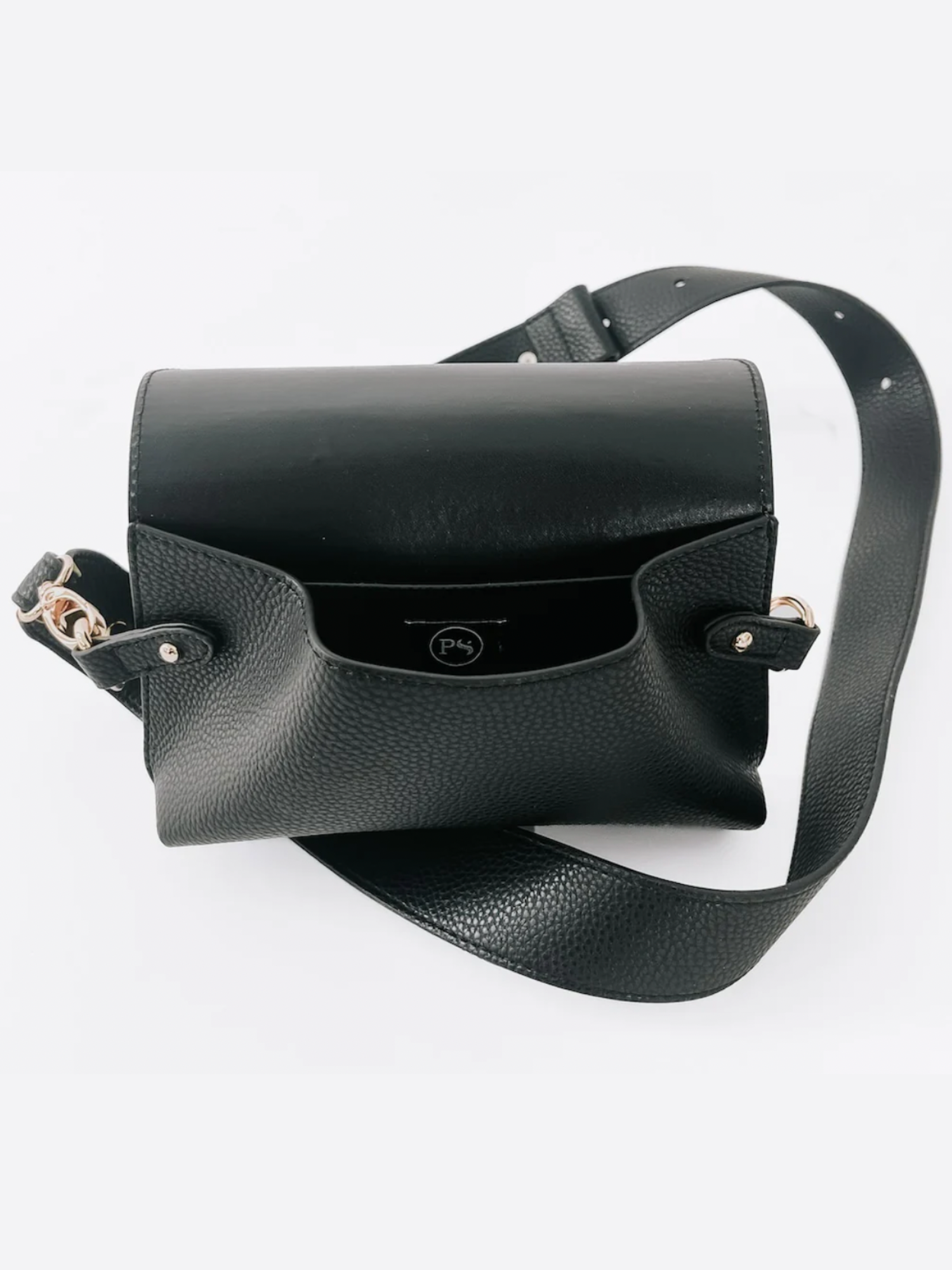 Khloe Vegan Leather Crossbody - Black - The Collective Rose