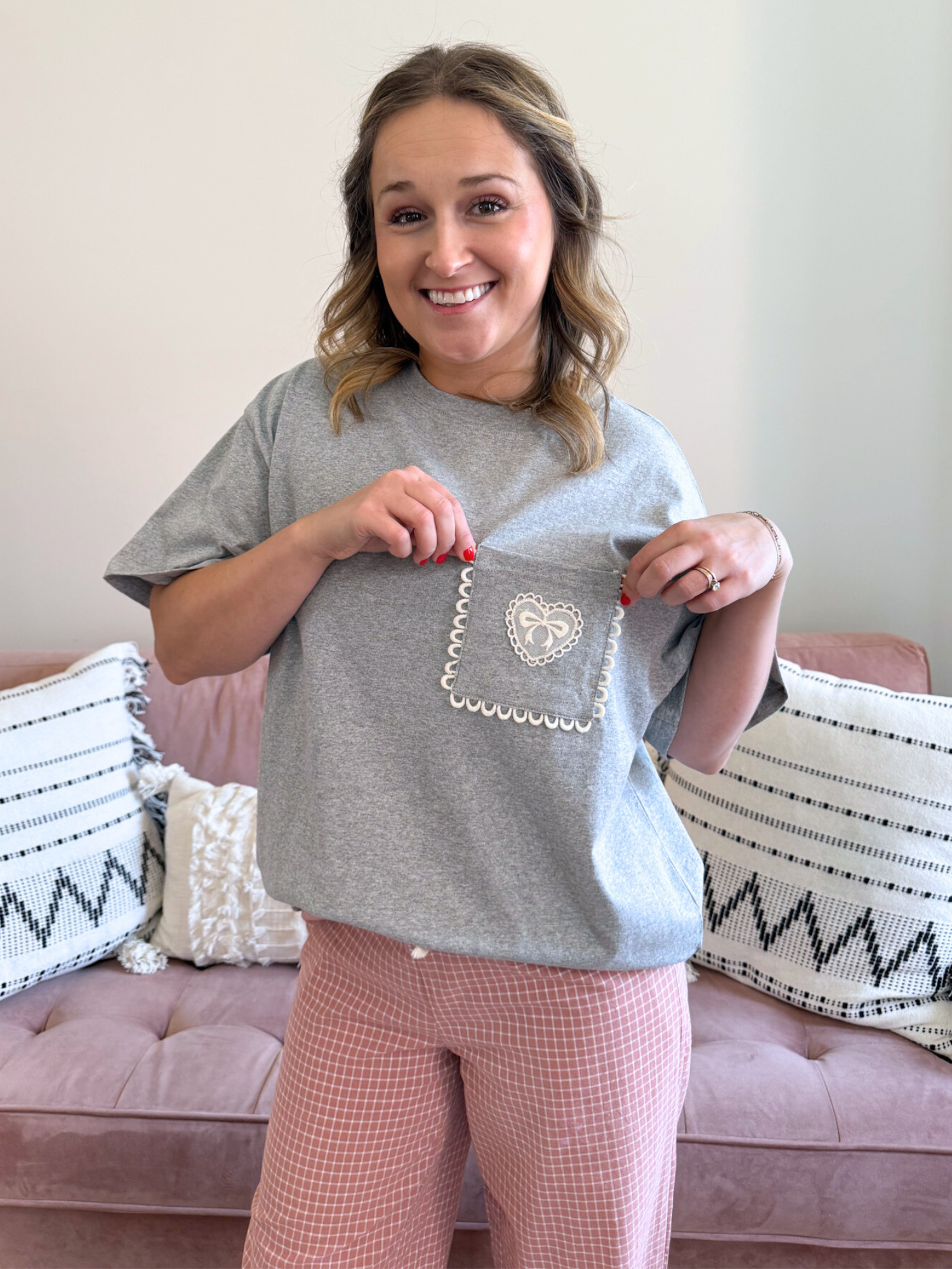Bow Patch Oversized Tee - The Collective Rose