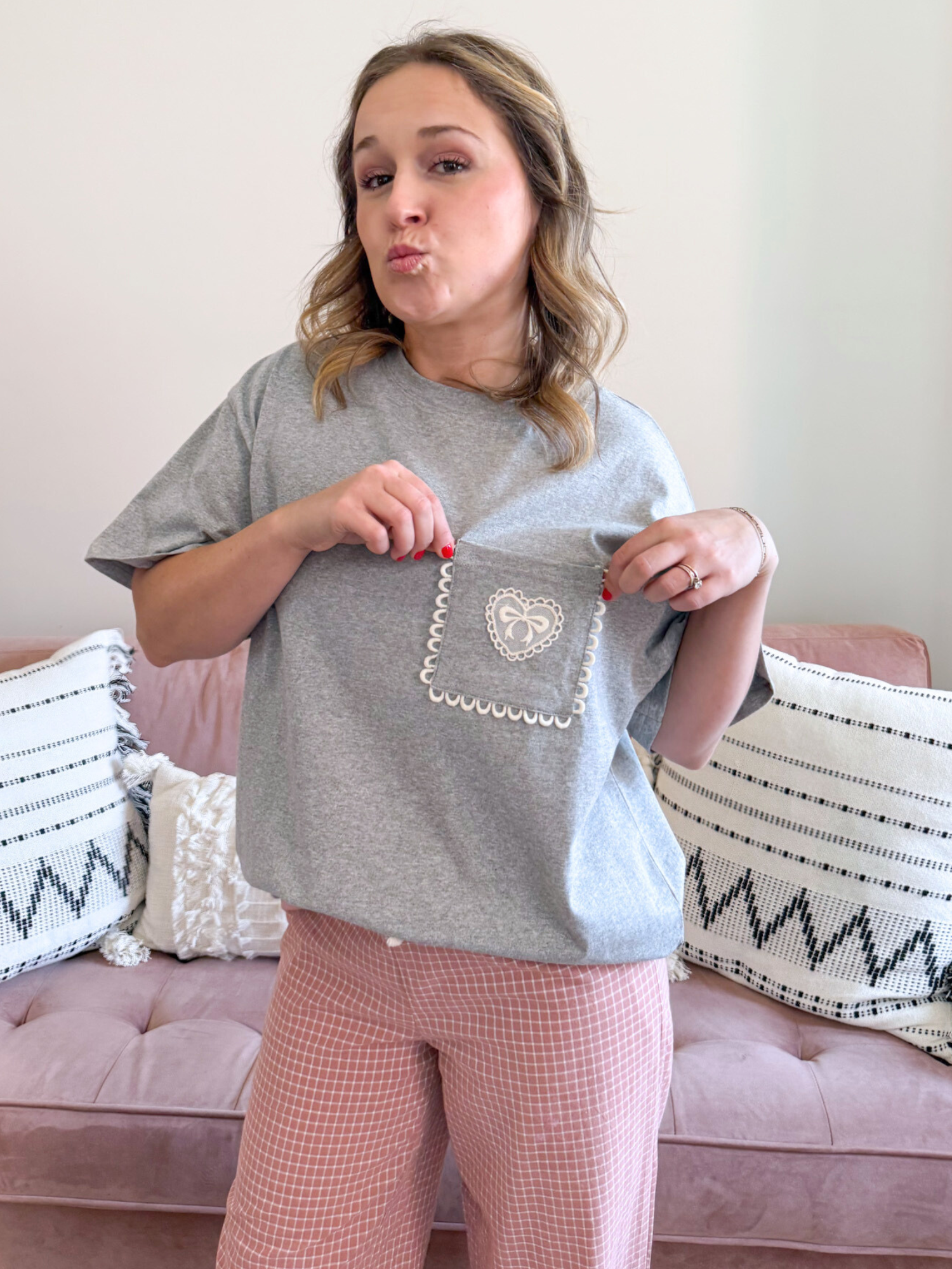 Bow Patch Oversized Tee - The Collective Rose