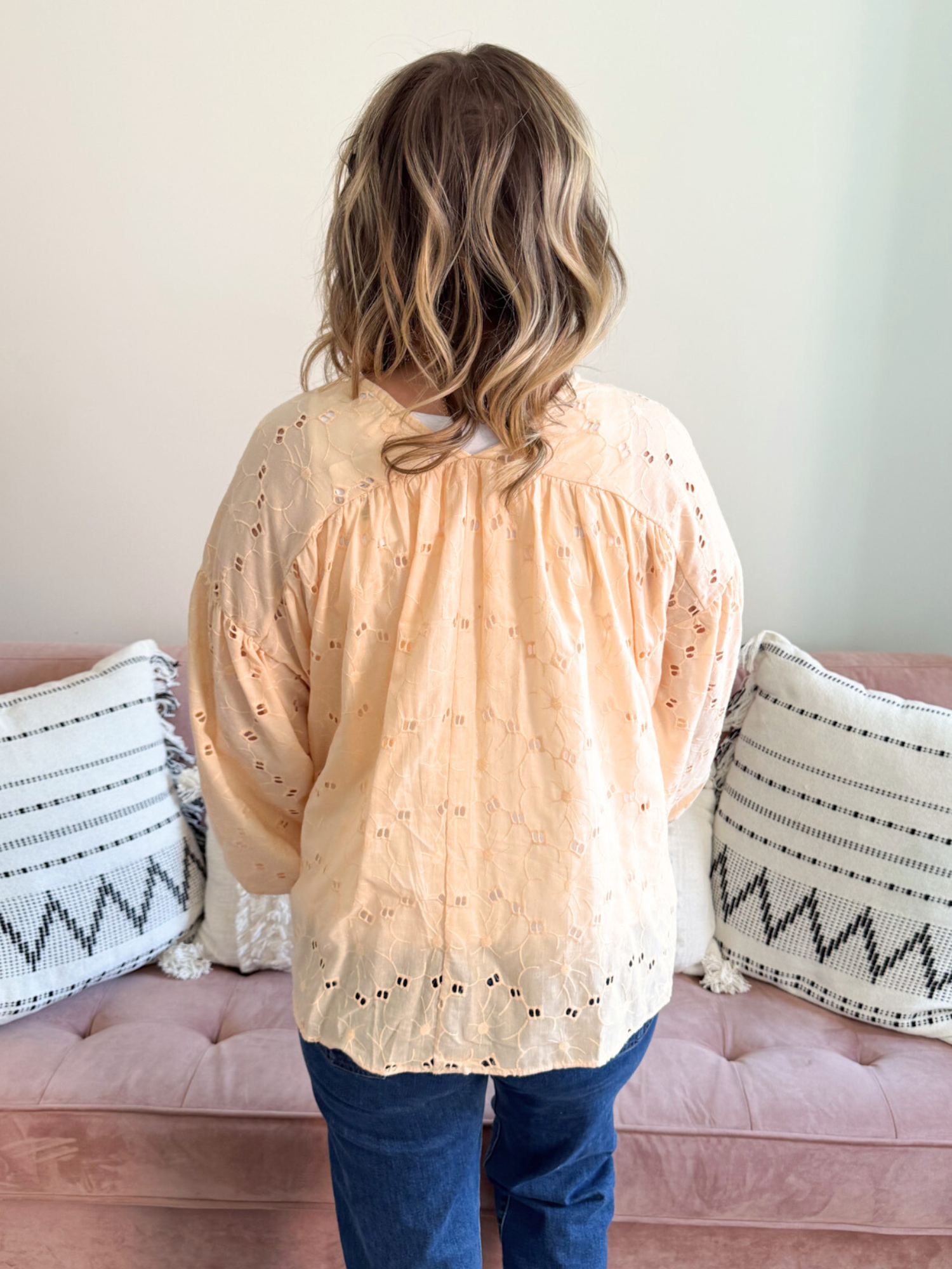 Tatum Eyelet Babydoll Top - The Collective Rose