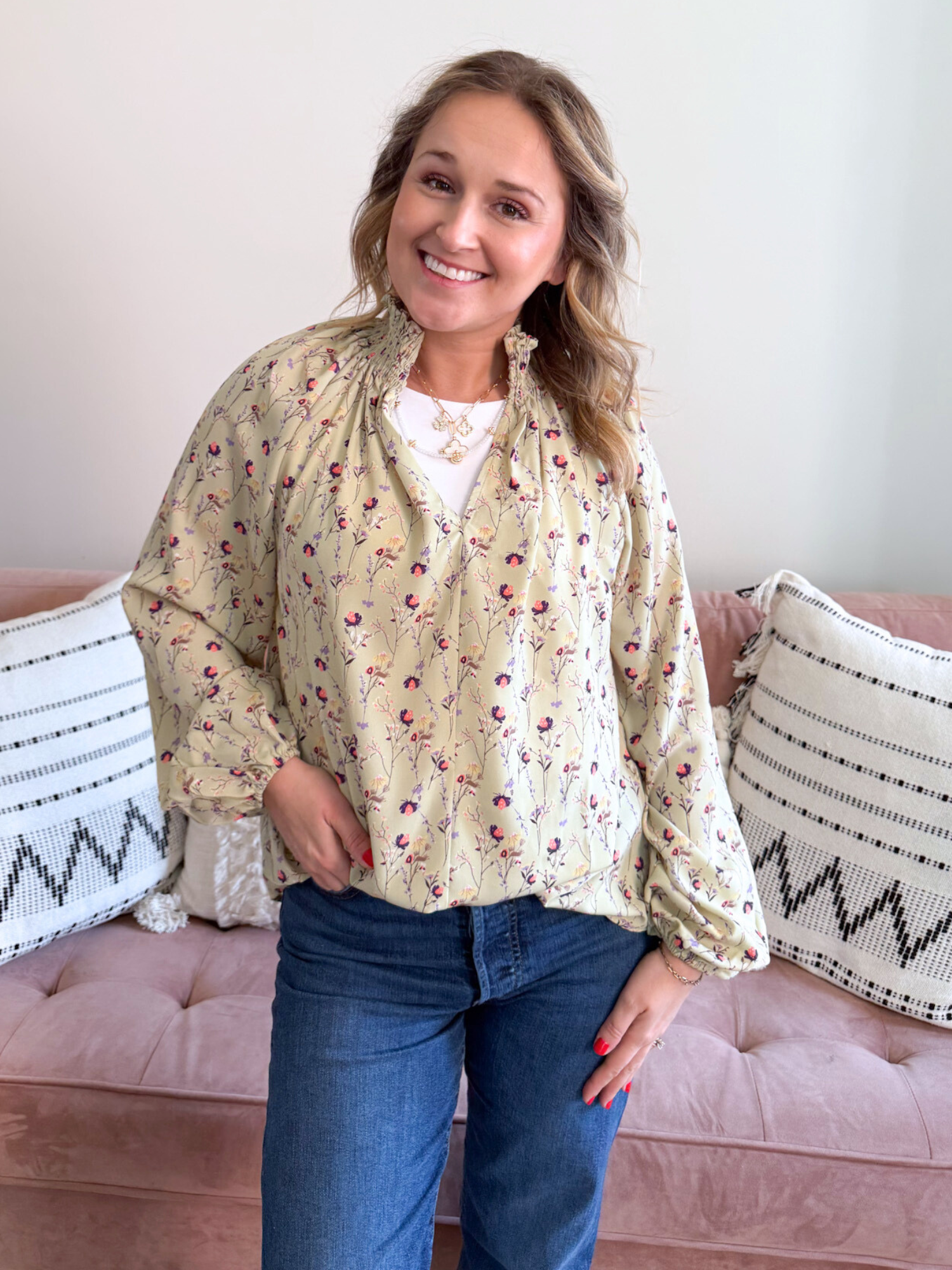 Zoe Floral Blouse - The Collective Rose