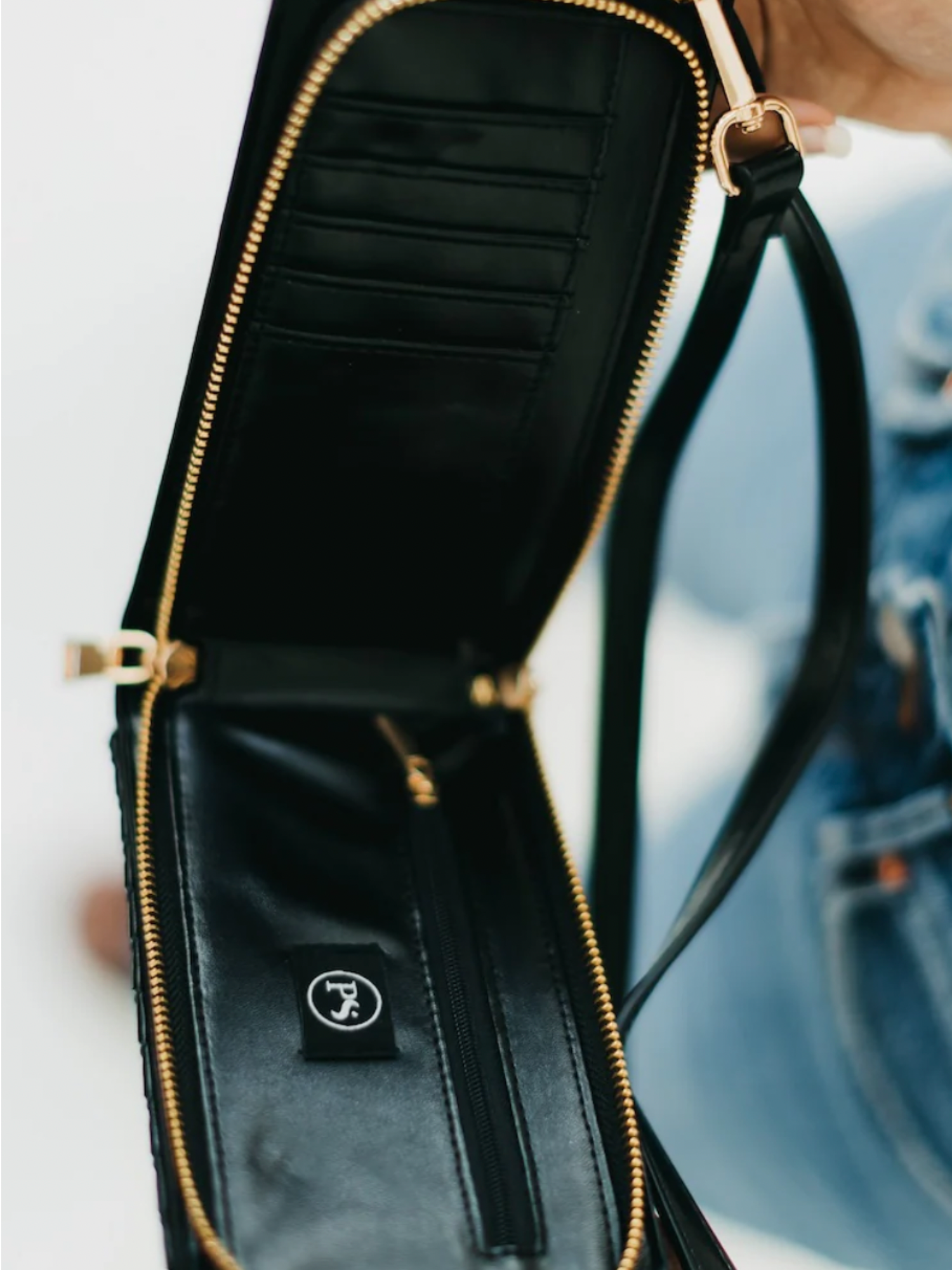 Double Duty Woven Phone Bag - Black - The Collective Rose