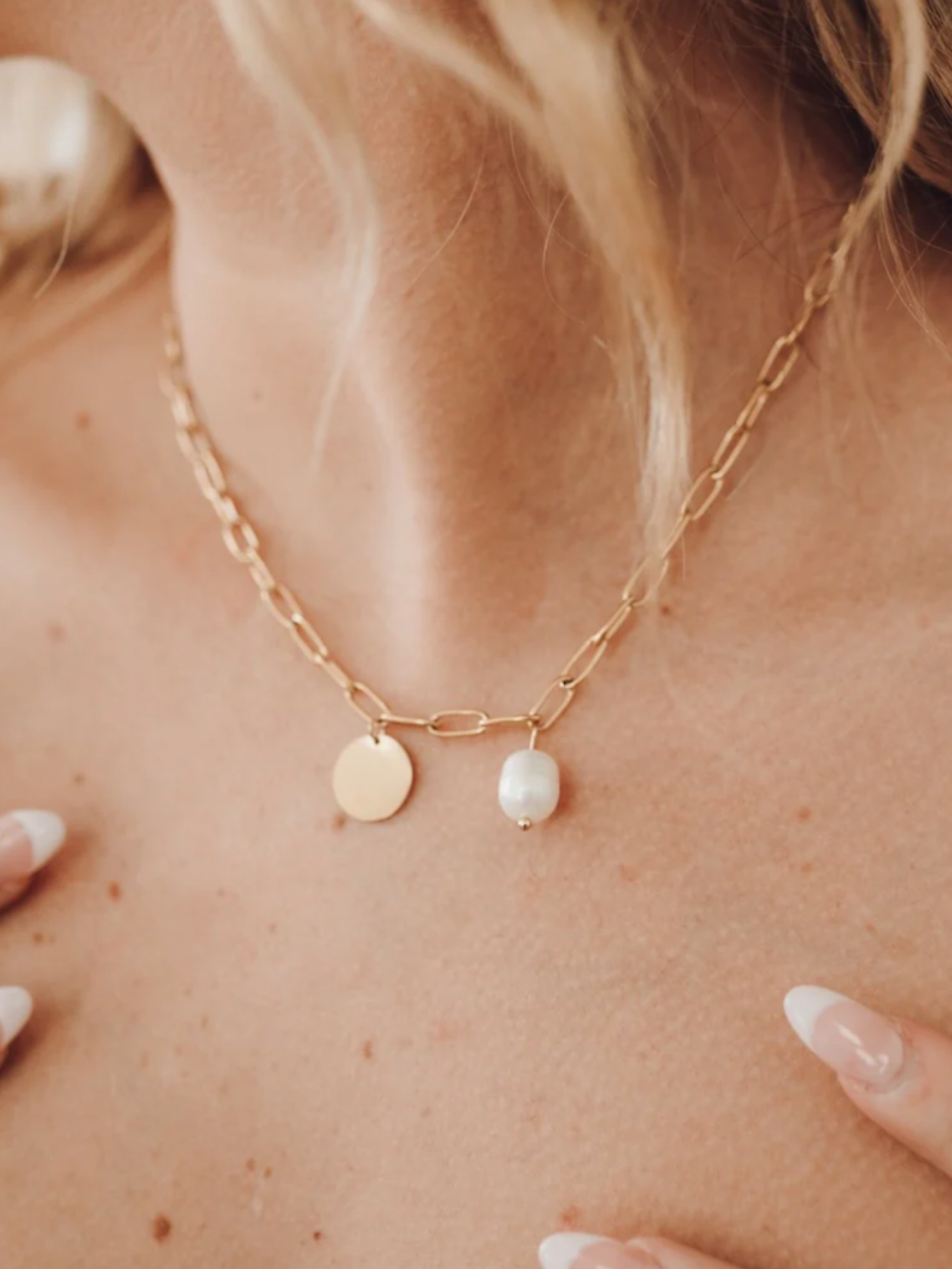 Anna Marie Pearl Necklace - Gold - The Collective Rose