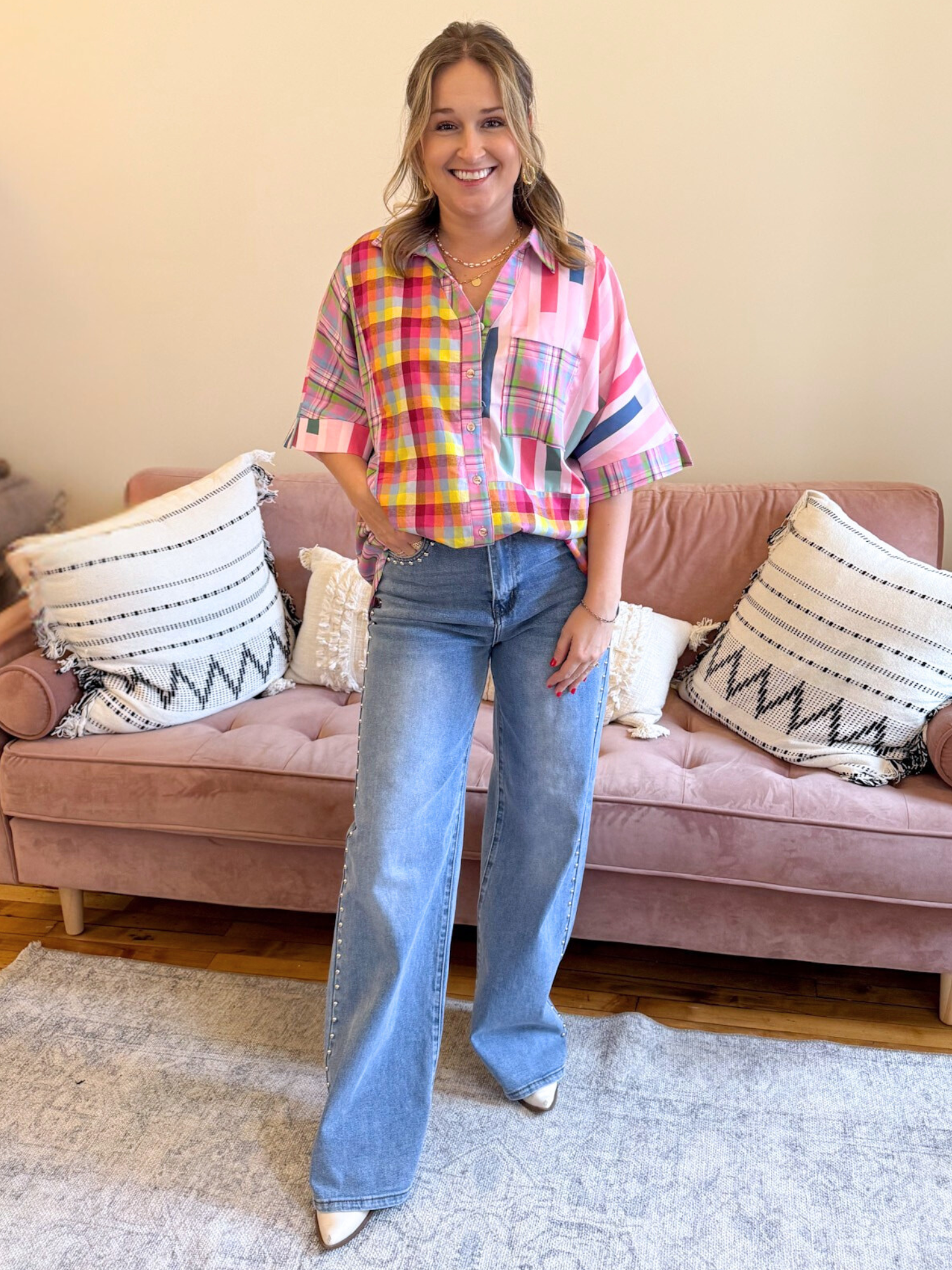 Billie Mix & Match Plaid Blouse - The Collective Rose
