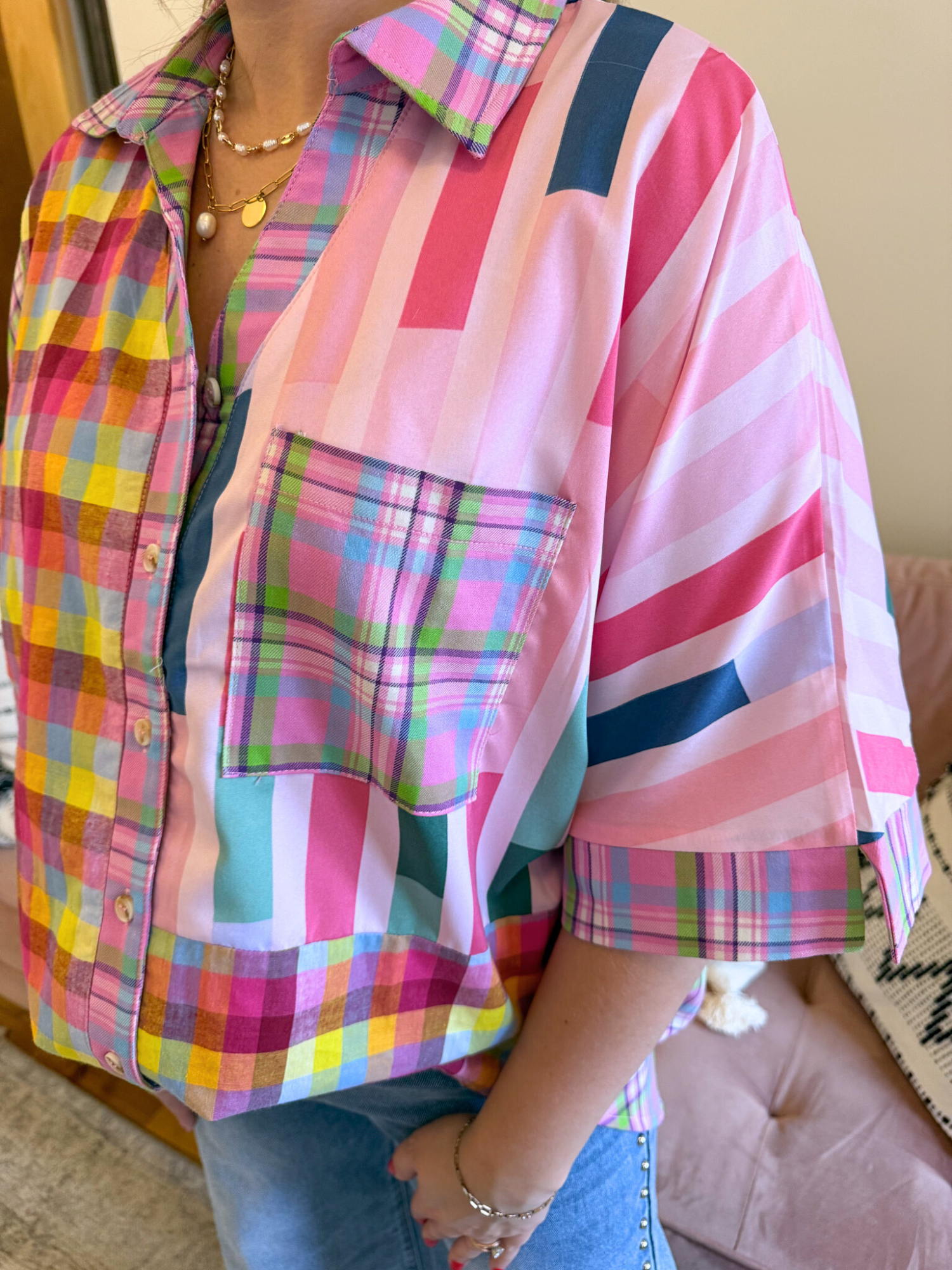 Billie Mix & Match Plaid Blouse - The Collective Rose