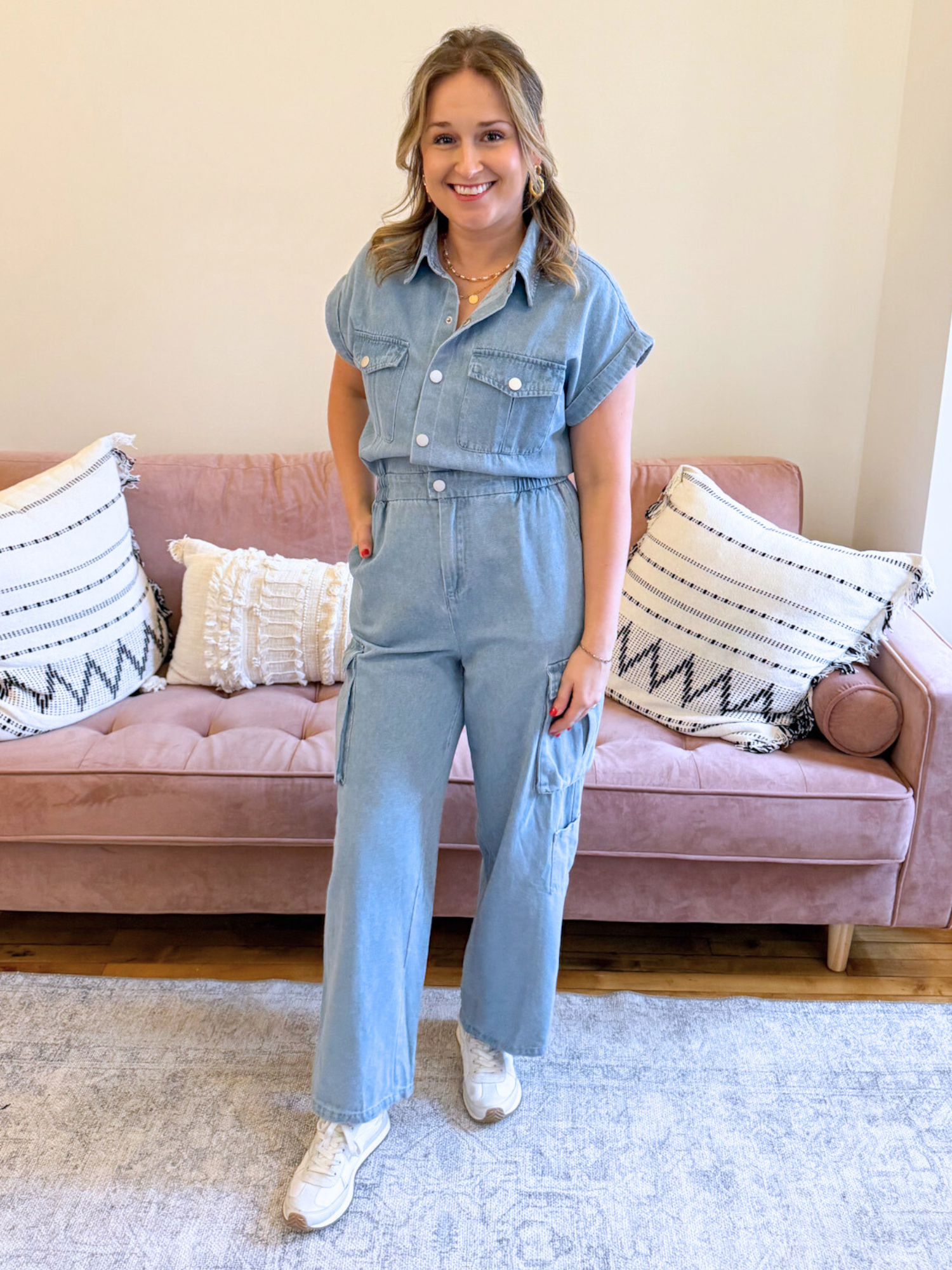 Wyatt Denim Cargo Jumpsuit - The Collective Rose