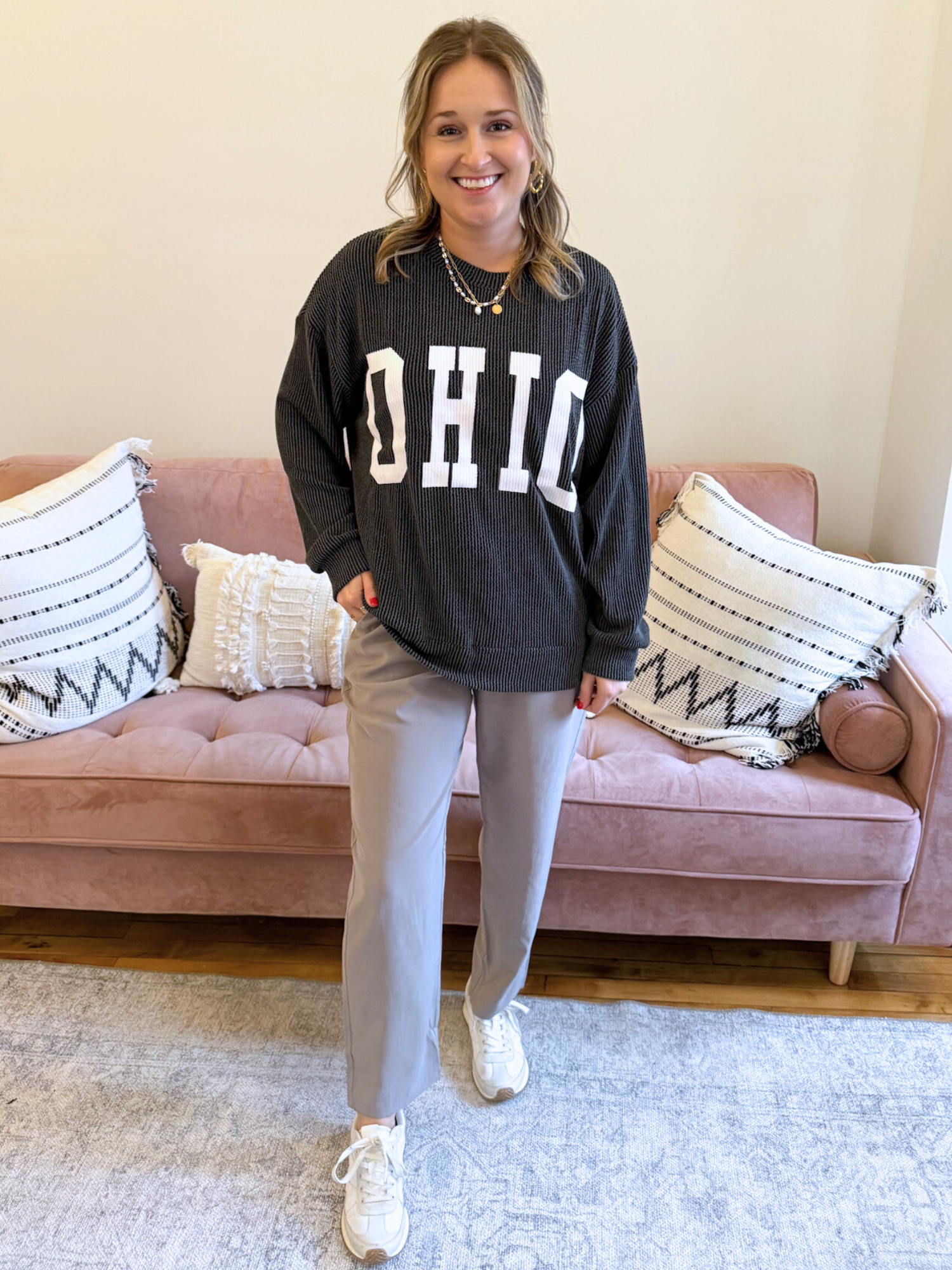 Ohio Ribbed Crewneck - The Collective Rose
